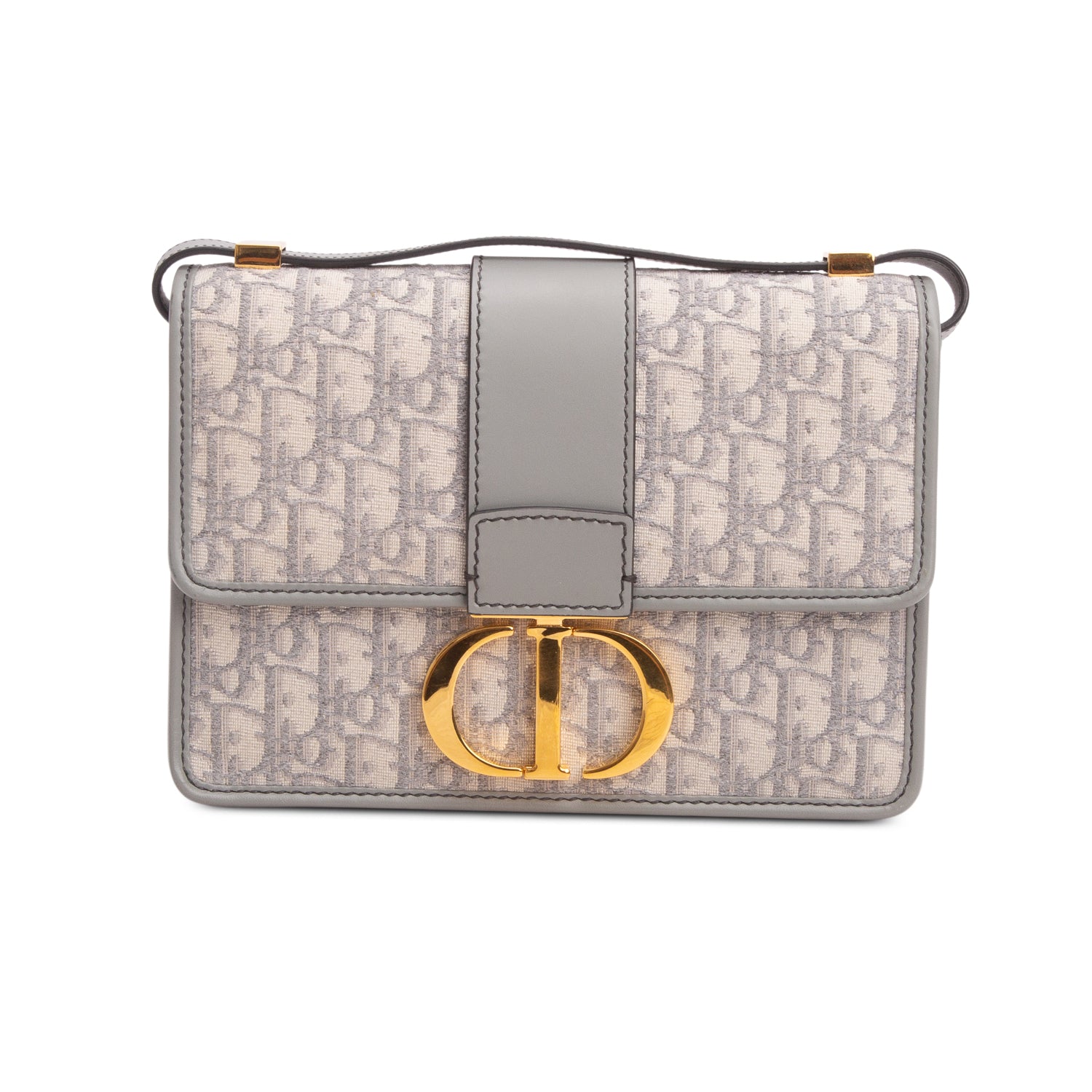 Christian Dior 2022 Grey Oblique 30 Montaigne Flap Bag w/ Box