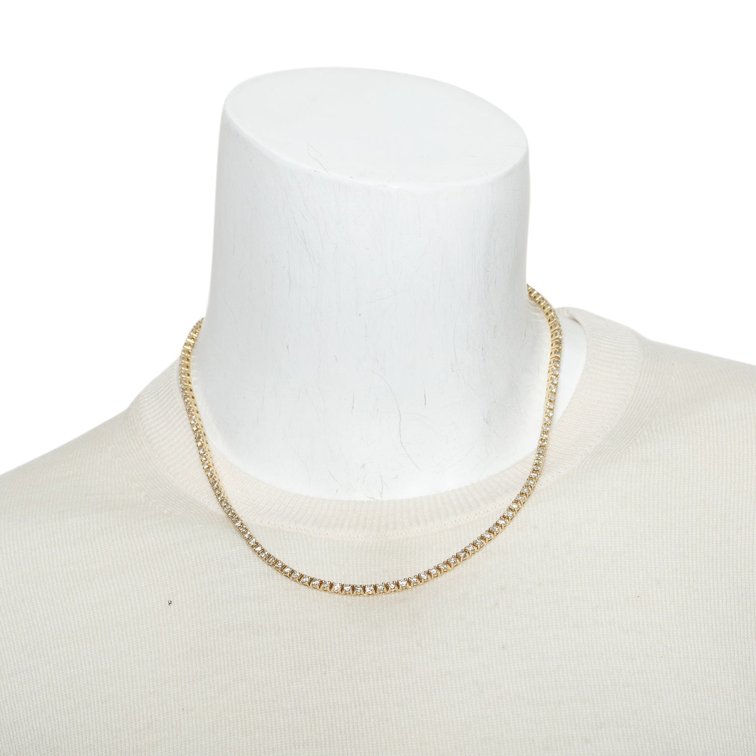 14k Yellow Gold 9.03 tcw. Diamond Tennis Necklace