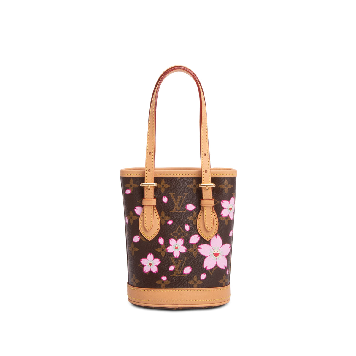 Louis Vuitton LV X TM Monogram Cherry Blossom Nano Bucket Bag w/ Pouch & Strap