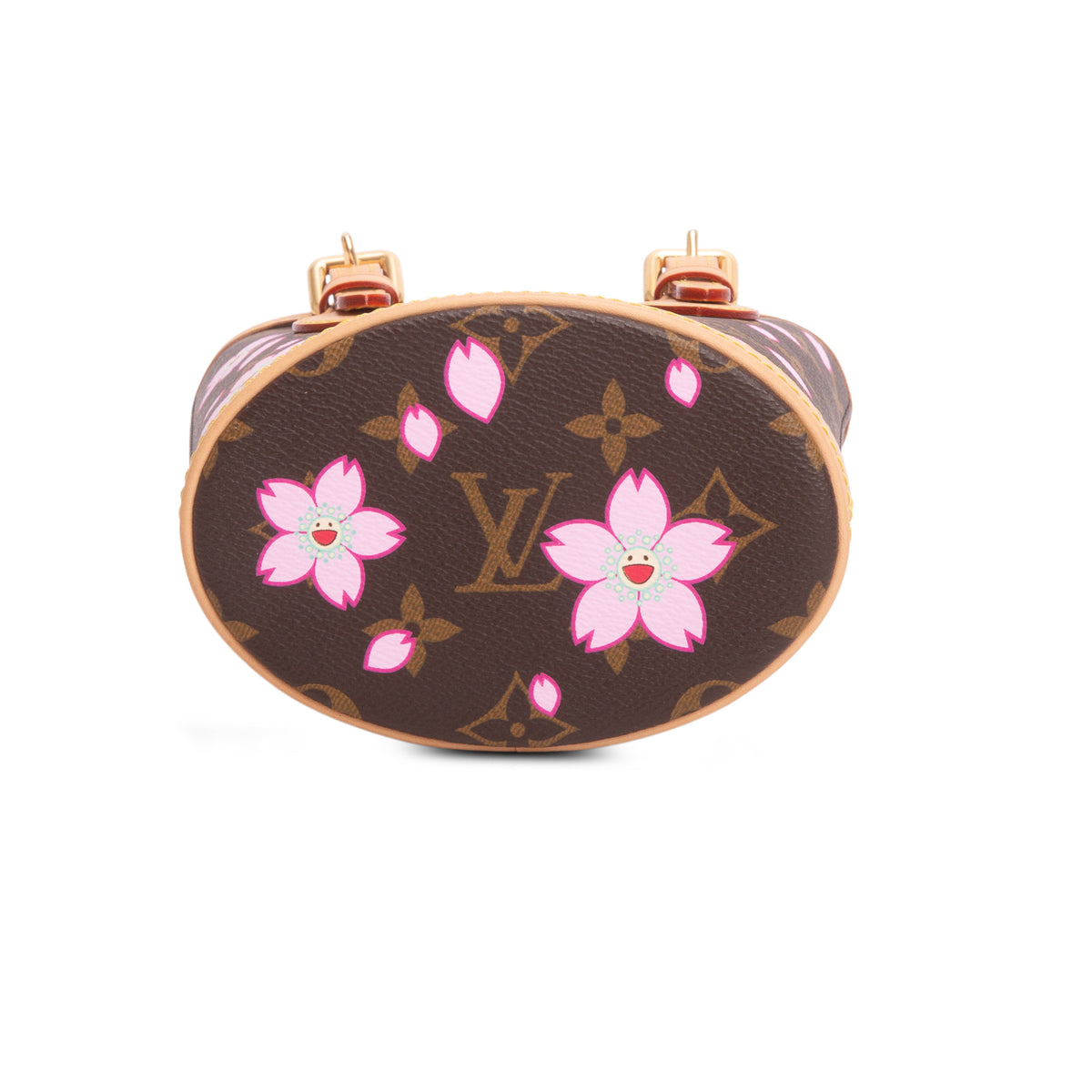 Louis Vuitton LV X TM Monogram Cherry Blossom Nano Bucket Bag w/ Pouch & Strap