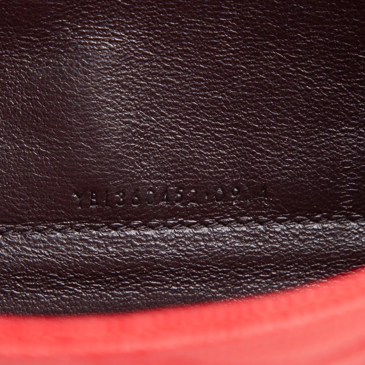 Saint Laurent Red Grain De Poudre Chevron Cassandre Envelope Chain Wallet