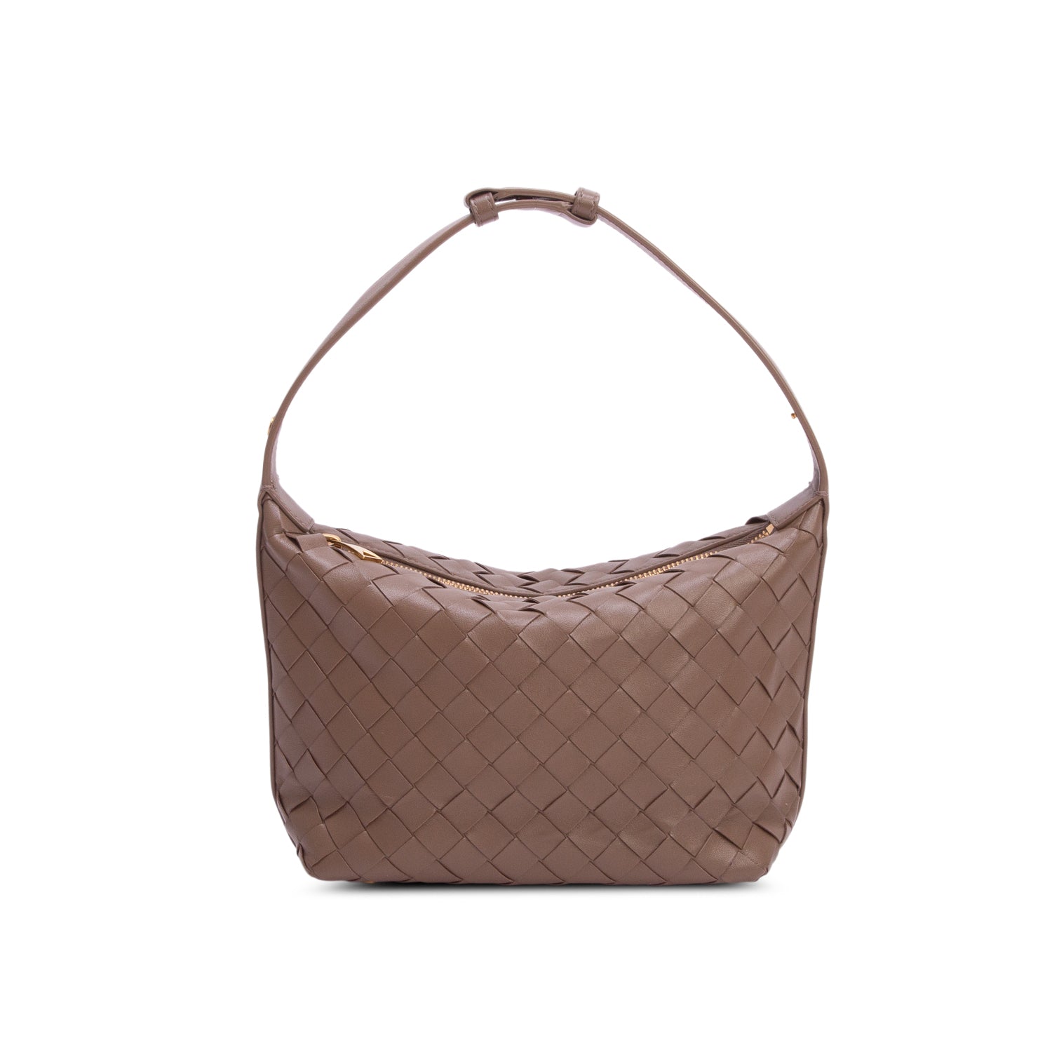 Bottega Veneta Taupe Calfskin Nappa Intrecciato Mini Wallace