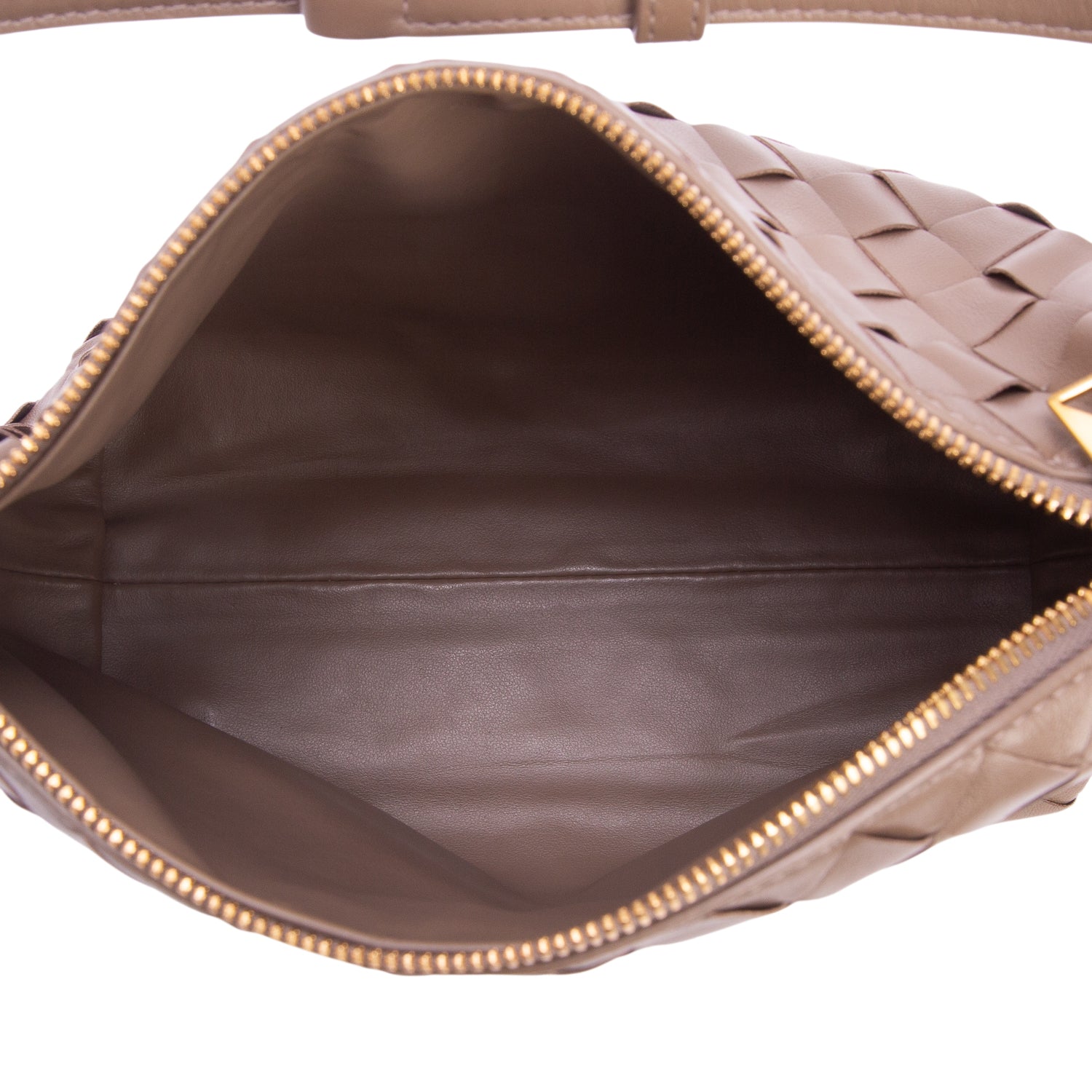 Bottega Veneta Taupe Calfskin Nappa Intrecciato Mini Wallace