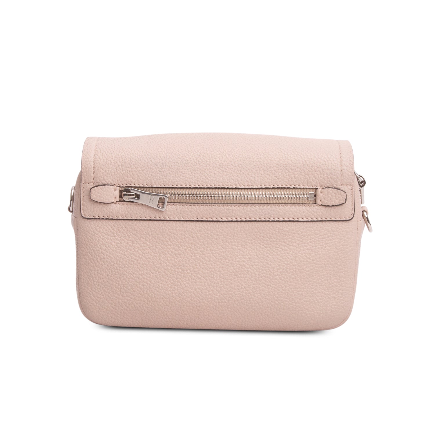 Prada Pink Vitello Daino Soft Logo Flap Crossbody Bag w/ Box & Straps