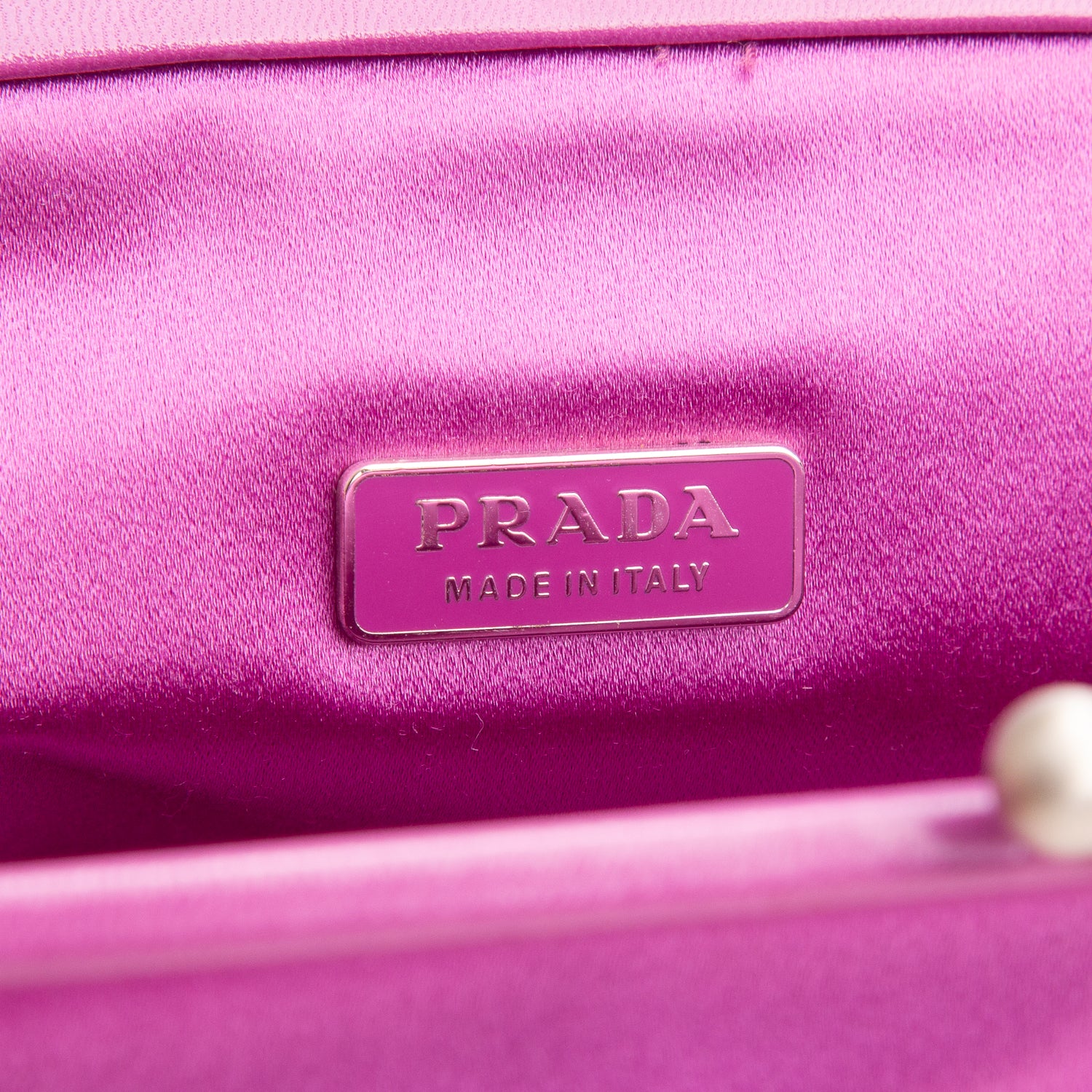 Prada Purple Satin Raso Chic Kiss Lock Clutch w/ Authenticity Card
