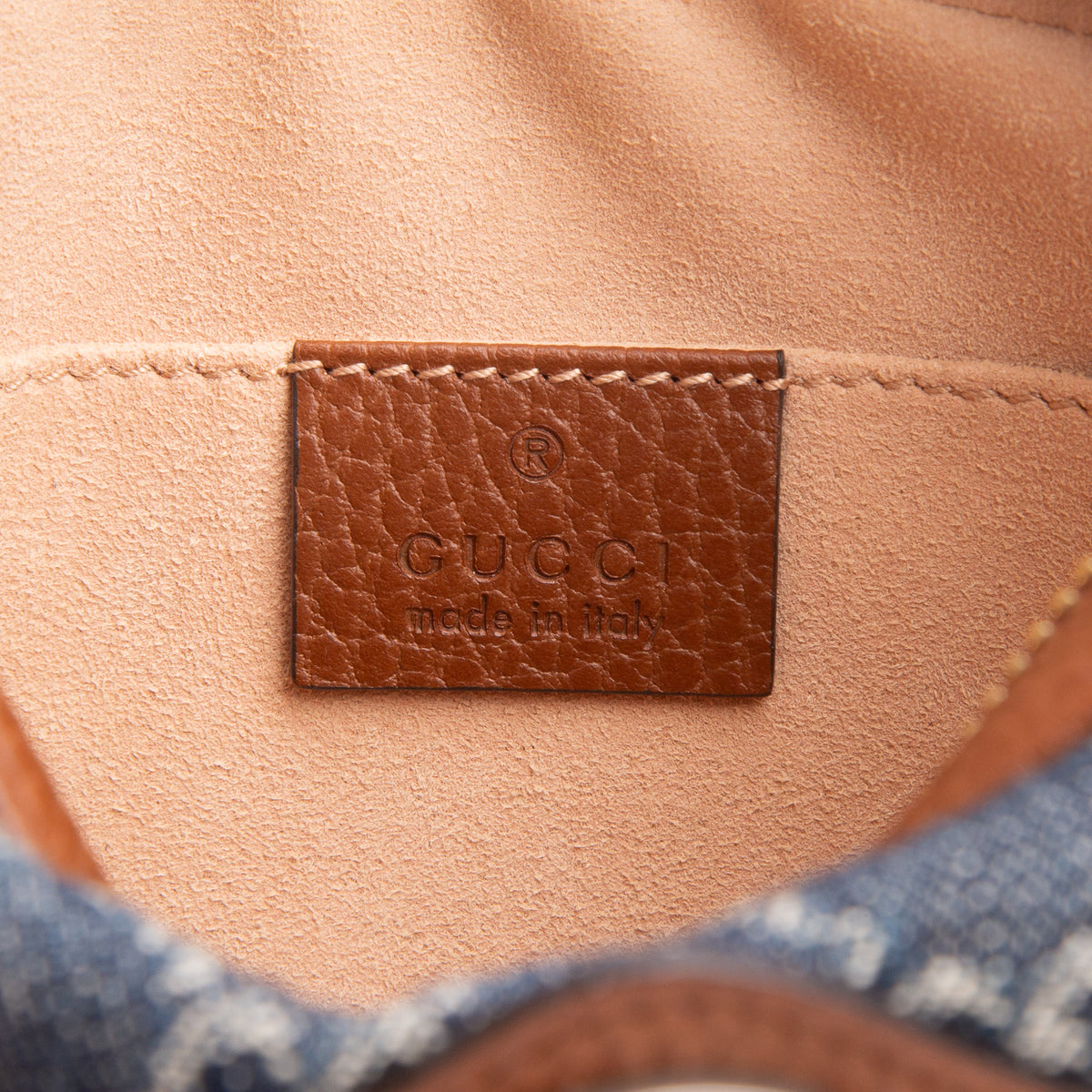 Gucci Blue Denim GG Monogram Dollar Calfskin Mini Ophidia Shoulder Bag