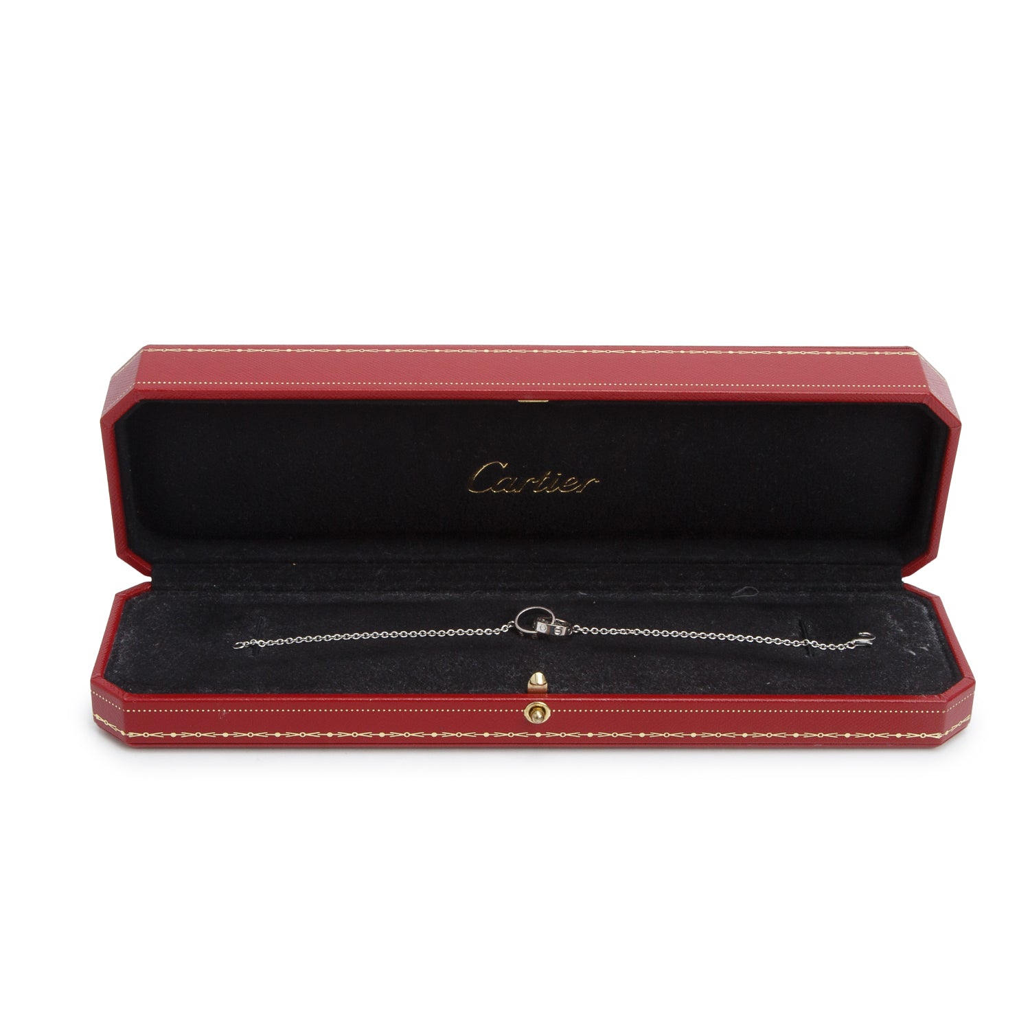 Cartier 18k White Gold Interlocking Love Bracelet w/ Box