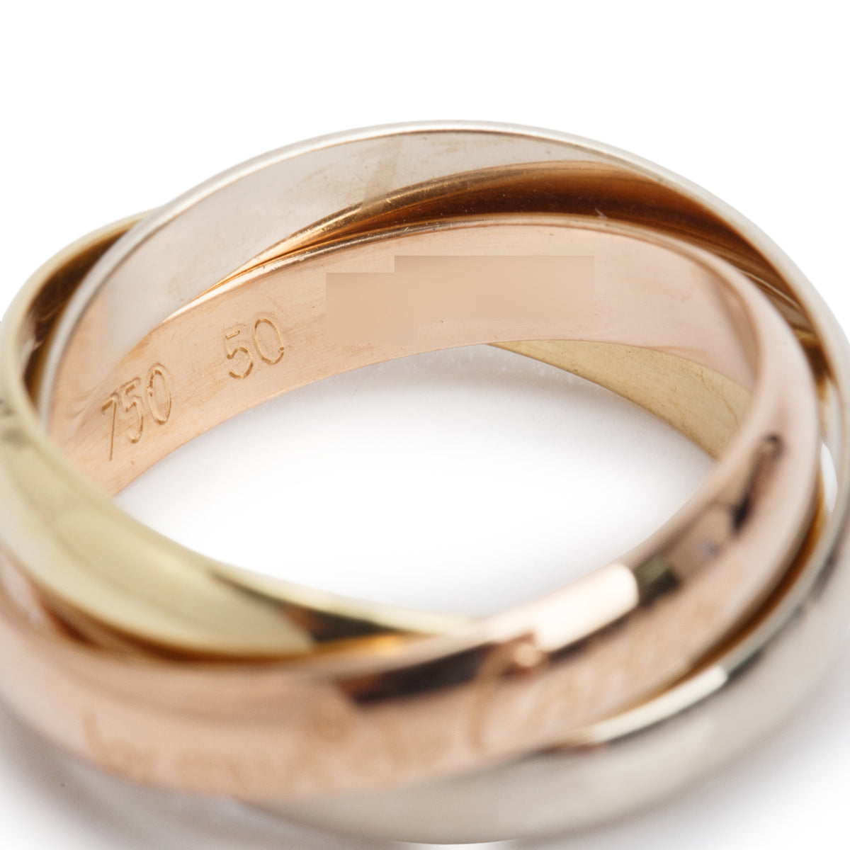 Cartier Vintage 18k Tri-Gold 'Les Must de Cartier' Classic Trinity Rolling Ring, Size 50 5.25