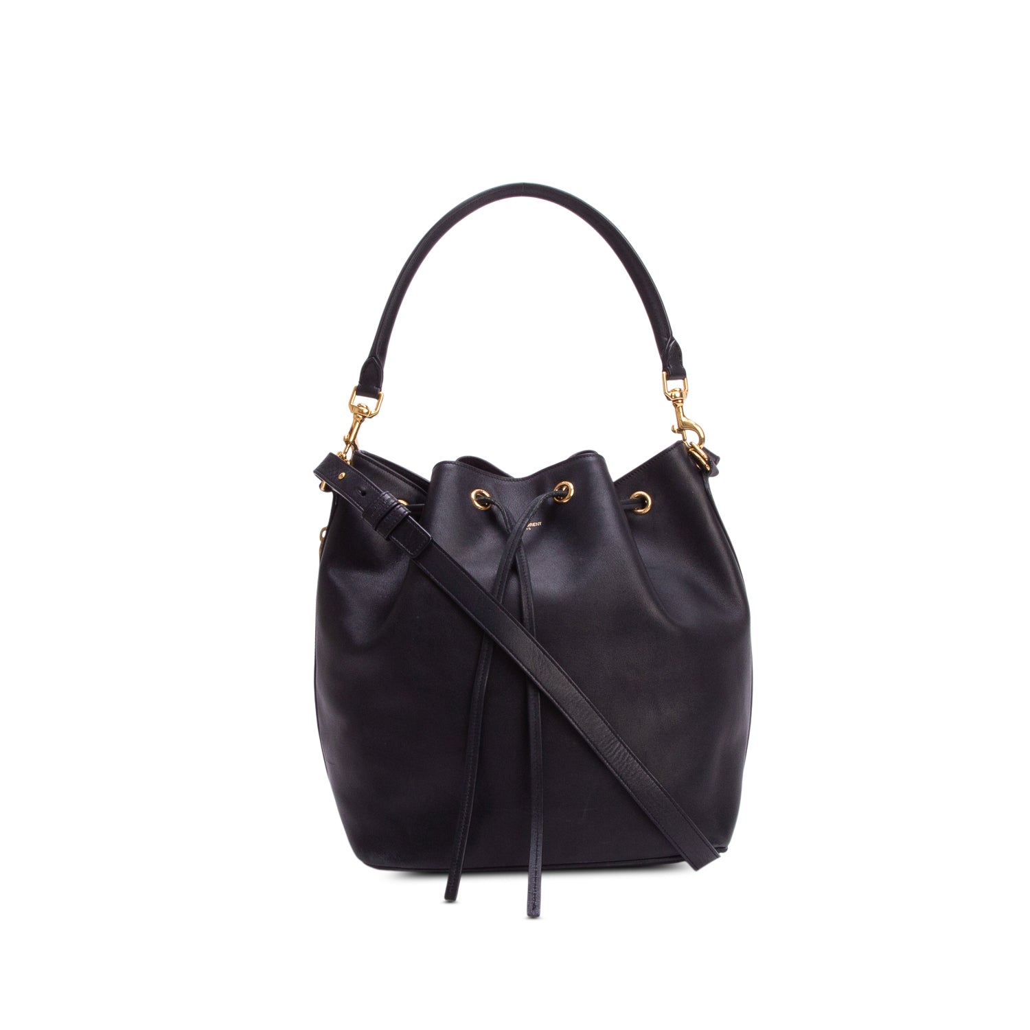Saint Laurent Black Calfskin Emanuelle Bucket Bag