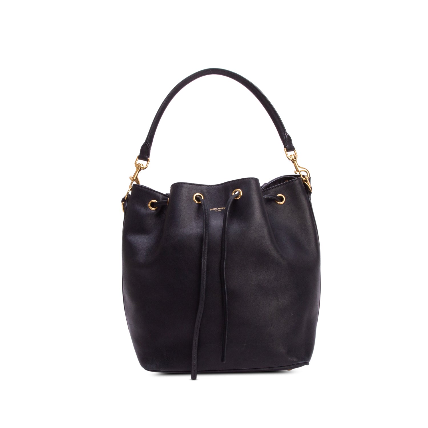 Saint Laurent Black Calfskin Emanuelle Bucket Bag