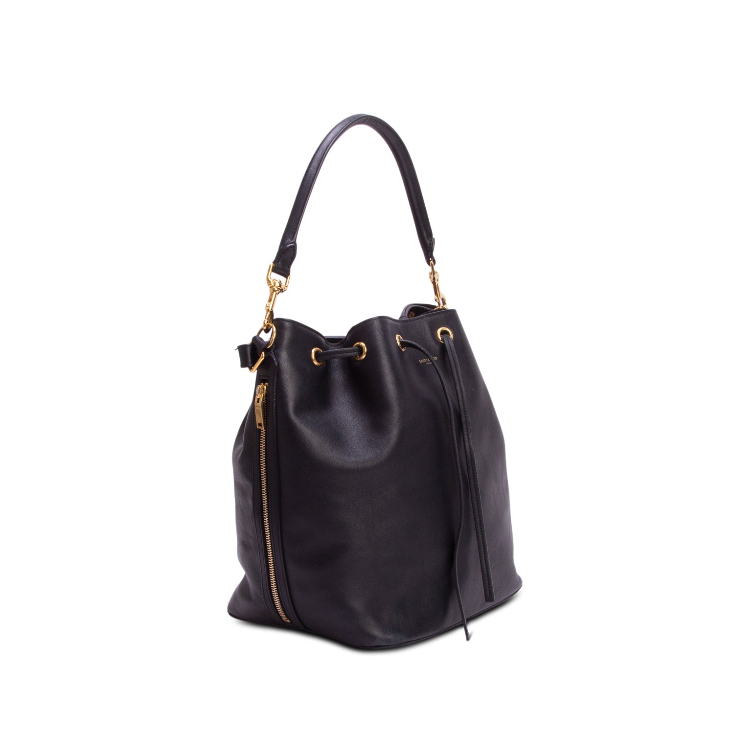 Saint Laurent Black Calfskin Emanuelle Bucket Bag