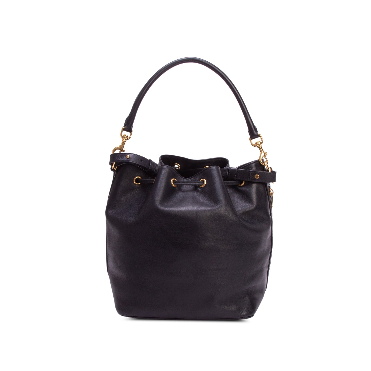 Saint Laurent Black Calfskin Emanuelle Bucket Bag