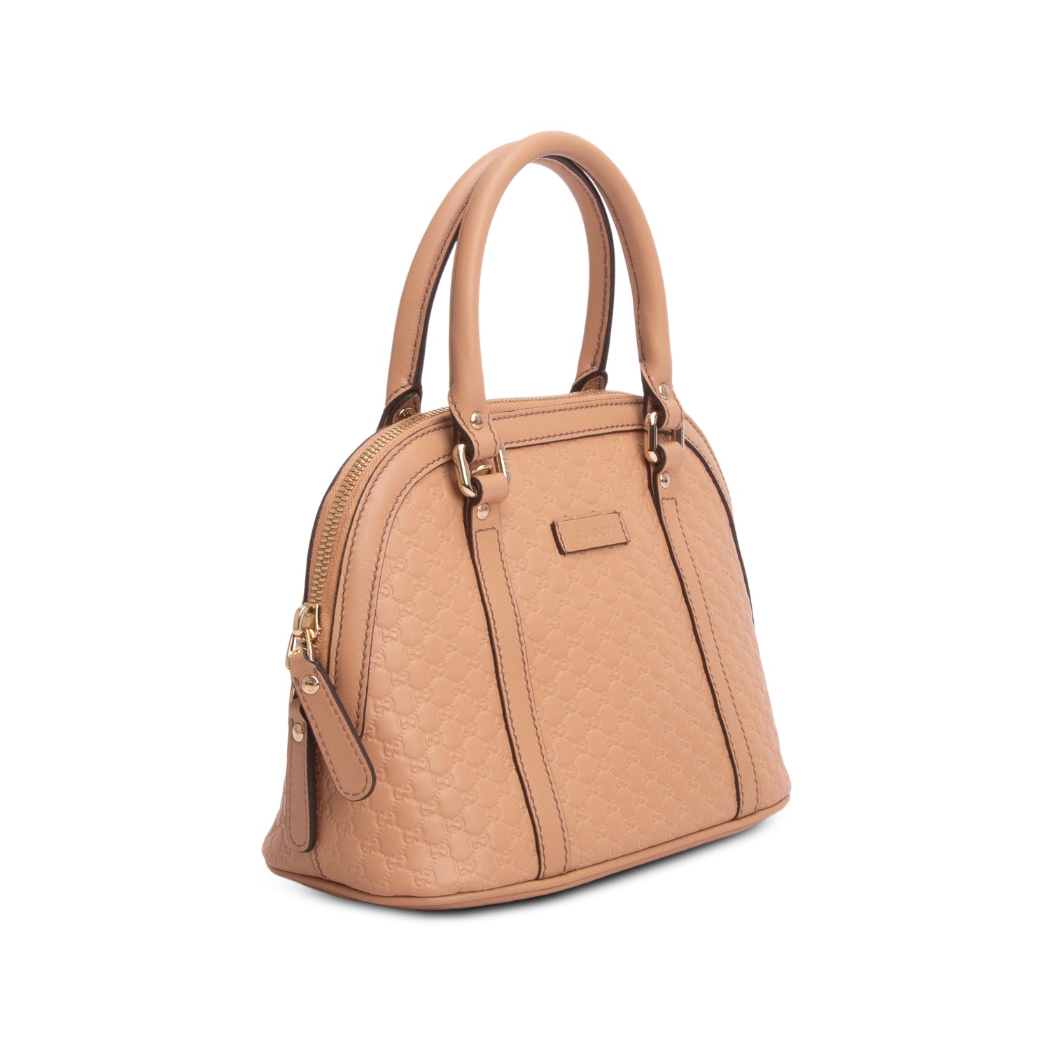 Gucci Pink Signature Leather Mini Dome Bag w/ Strap