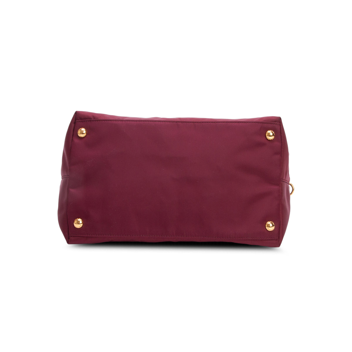 Prada Burgundy Nylon Tessuto Saffiano Leather Shopping Tote w/ Strap