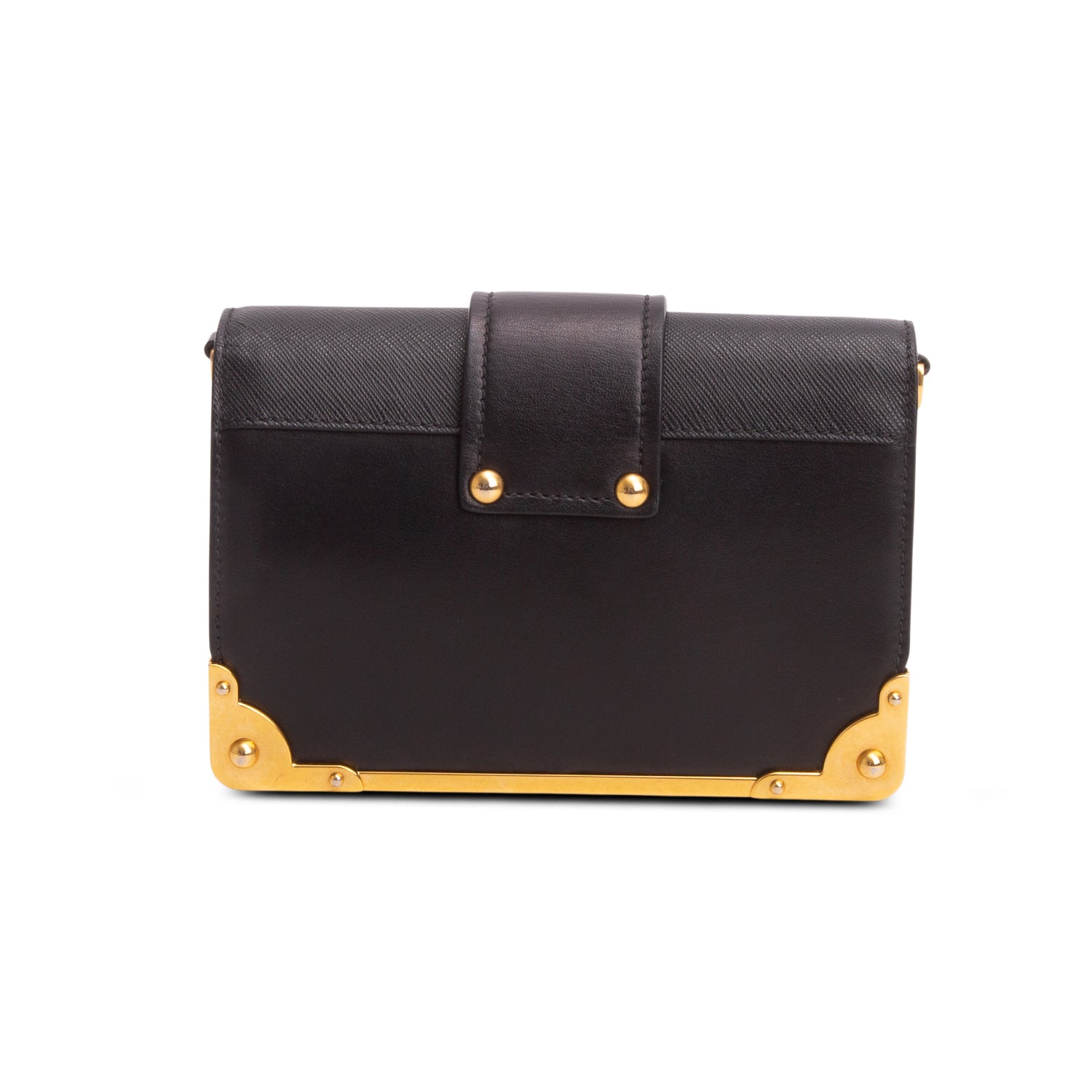 Prada Black City Calf Saffiano Cahier Bag w/ Authenticity Card