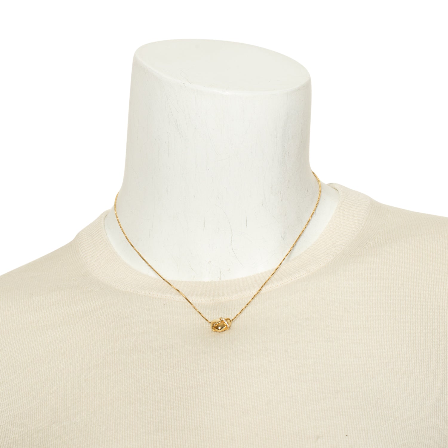David Yurman 18k Yellow Gold Diamond Le Petit Coeur Sculpted Heart Pendant Necklace w/ Box
