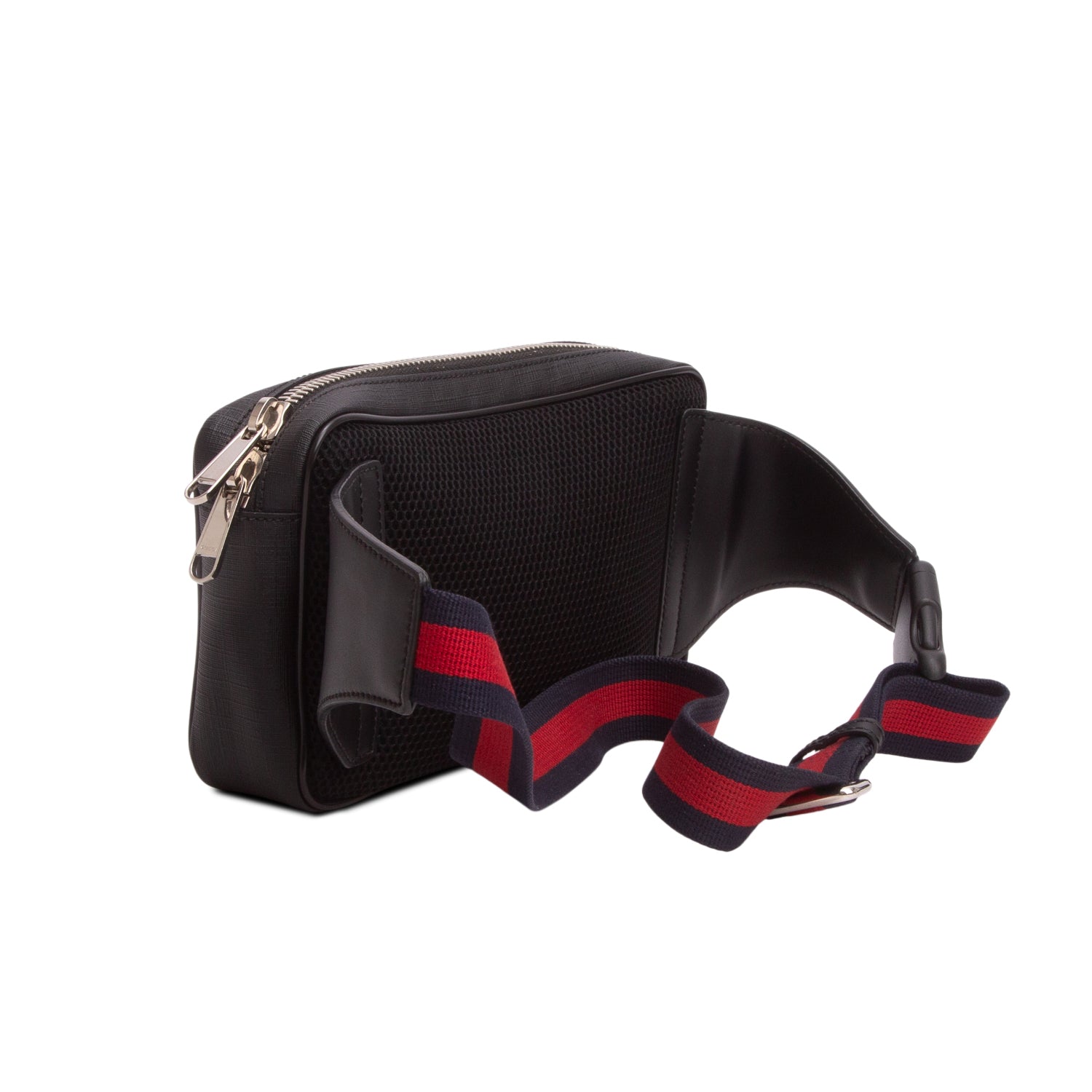 Gucci Black Soft GG Supreme Monogram Web Belt Bag