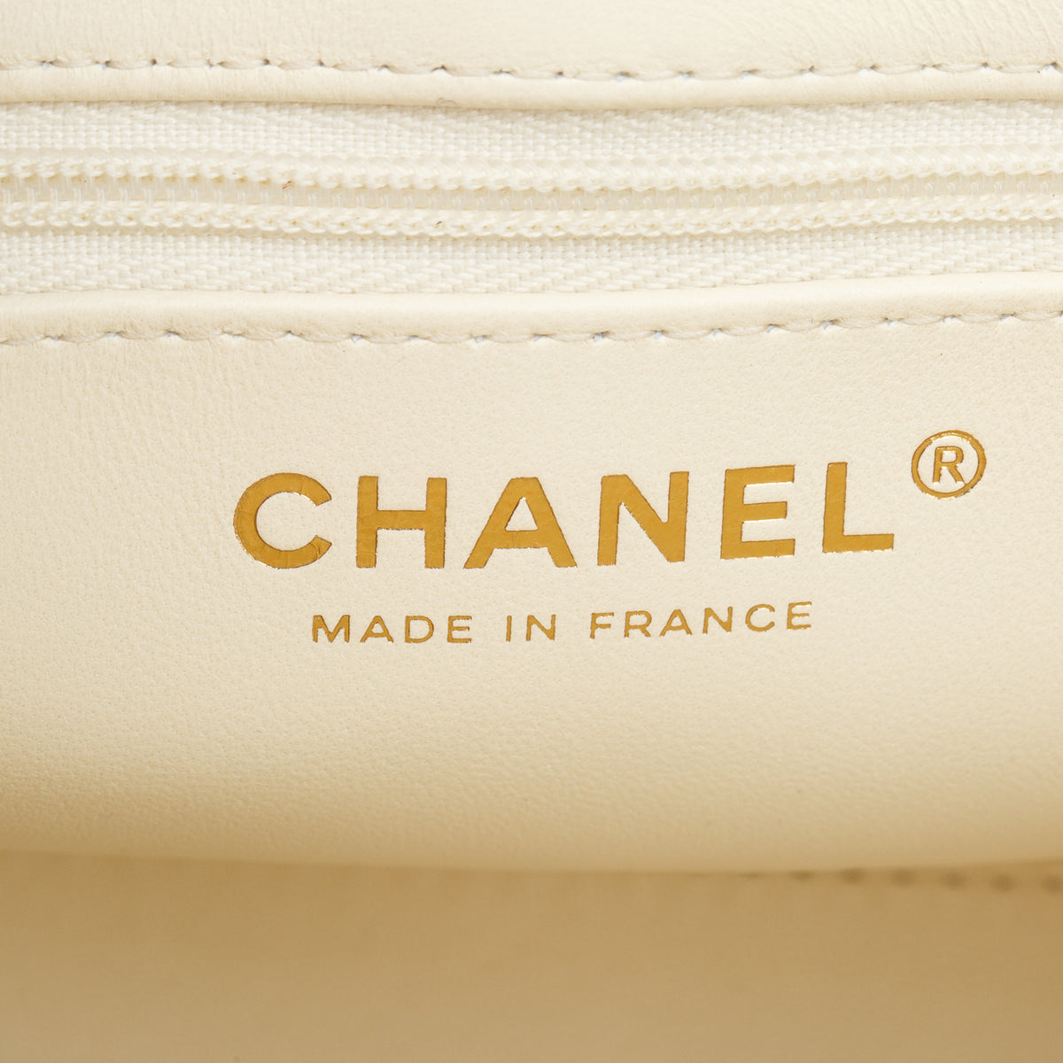Chanel Cream Shiny Aged Calfskin Quilted Nano Kelly Shopper