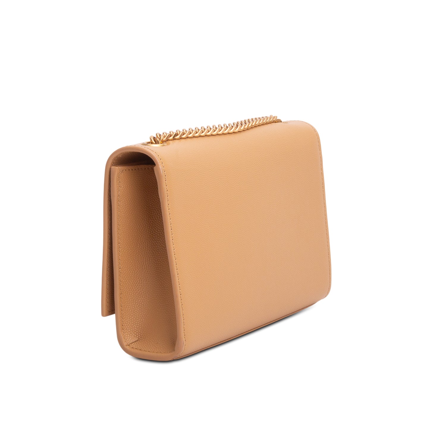 Saint Laurent 2022 Brown Grain De Poudre Small Kate Chain Bag