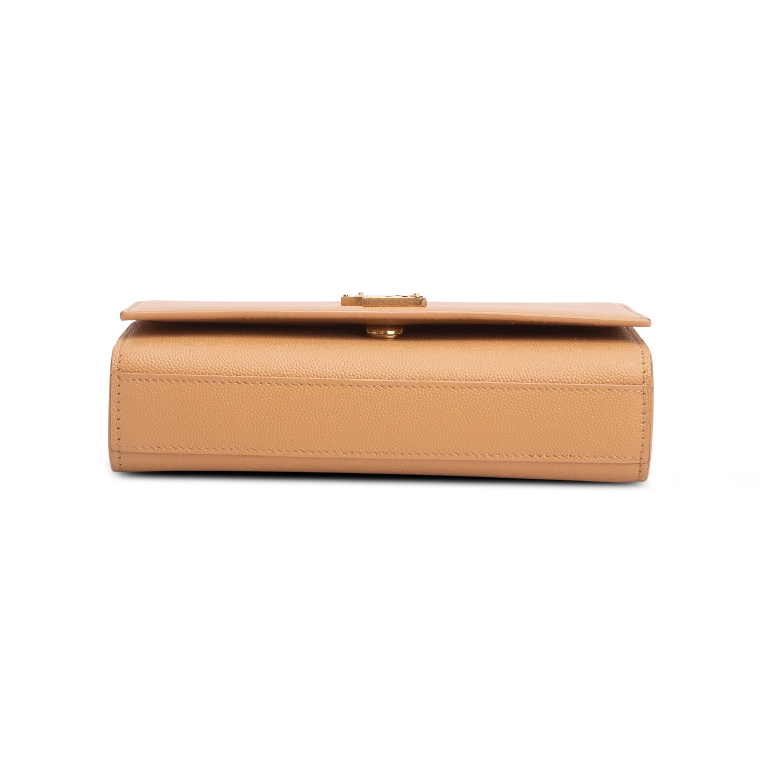 Saint Laurent 2022 Brown Grain De Poudre Small Kate Chain Bag