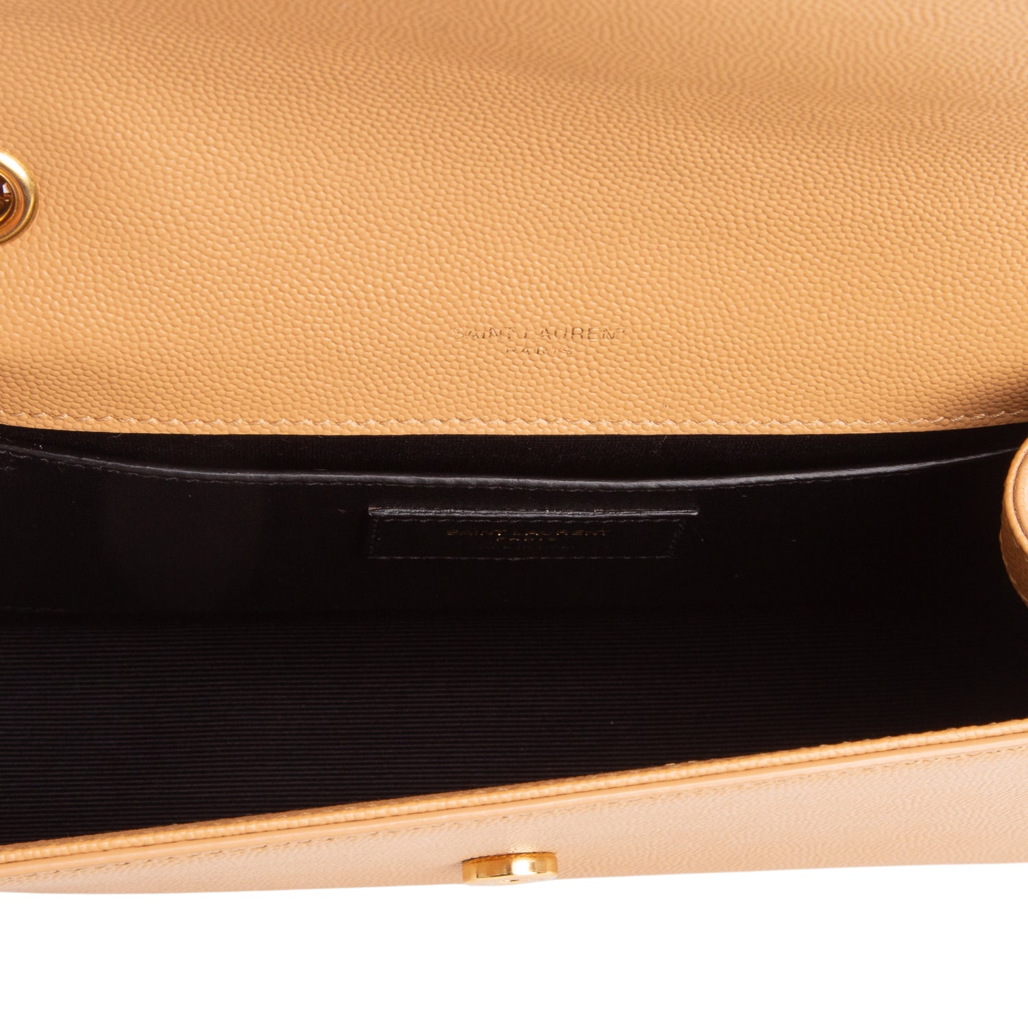 Saint Laurent 2022 Brown Grain De Poudre Small Kate Chain Bag