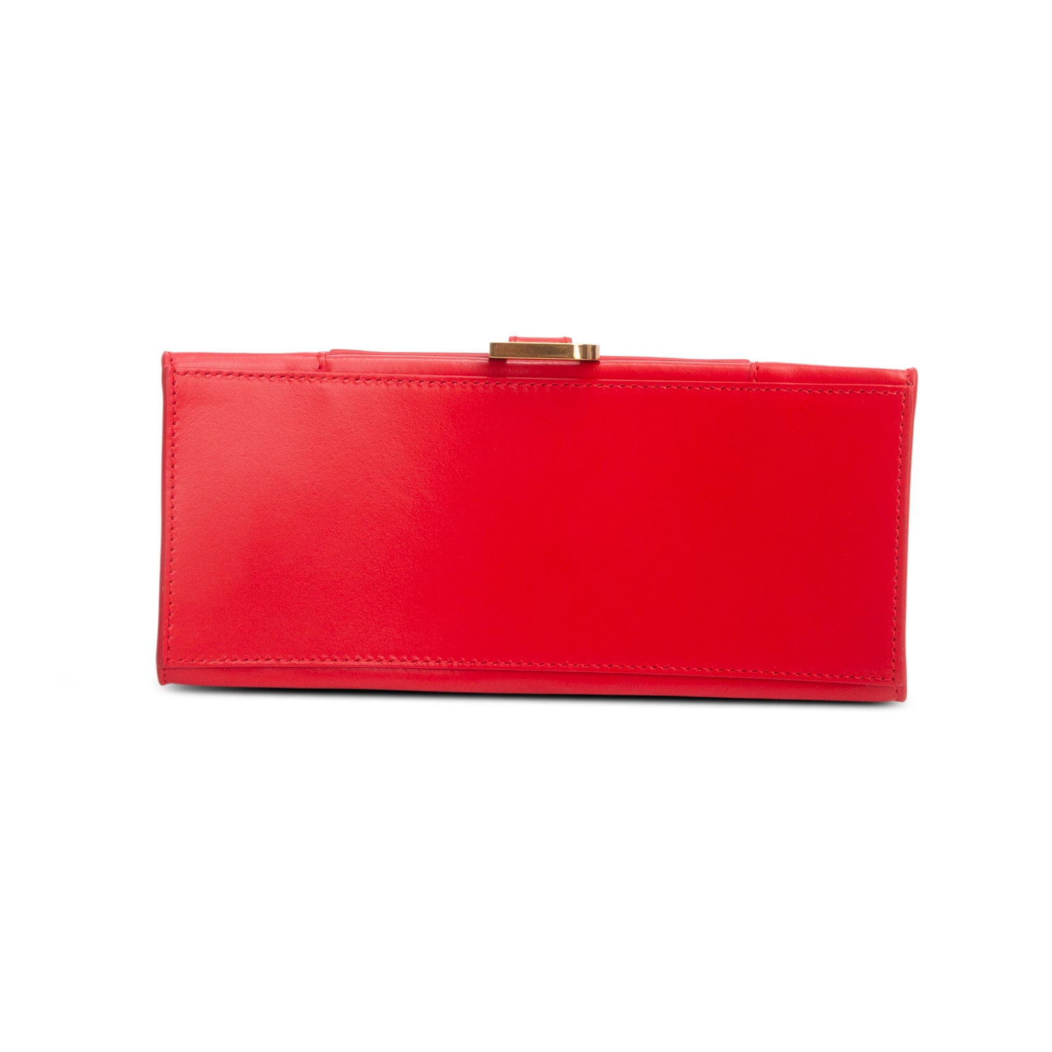 Balenciaga Red Shiny Box Calfskin Leather Small Hourglass Top Handle Bag w/ Strap