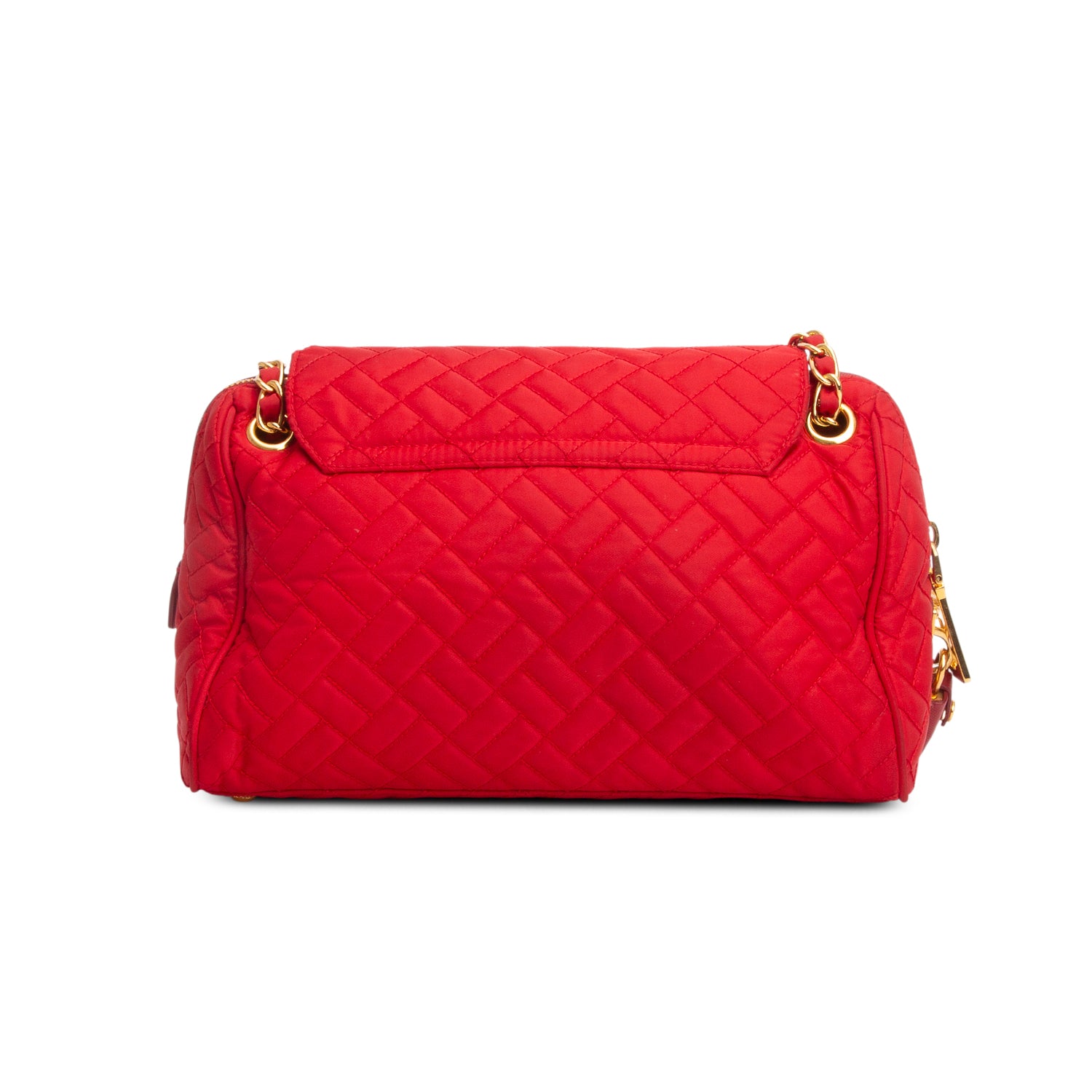 Prada Red Nylon Tessuto Impuntu Quilted Flap Shoulder Bag w/ Authenticity Card