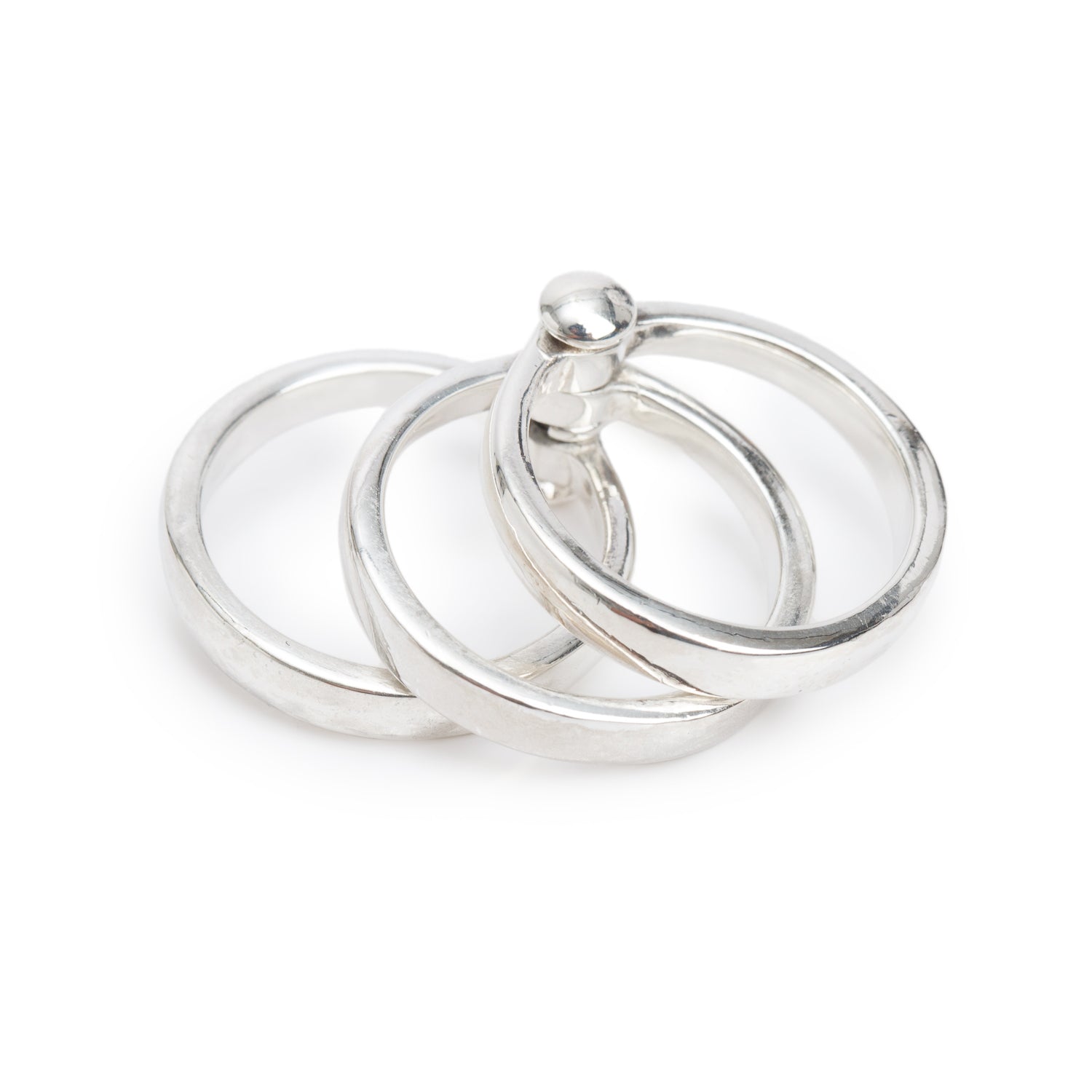 Links of London Sterling Silver Three Band Articulated Ring, Size 4