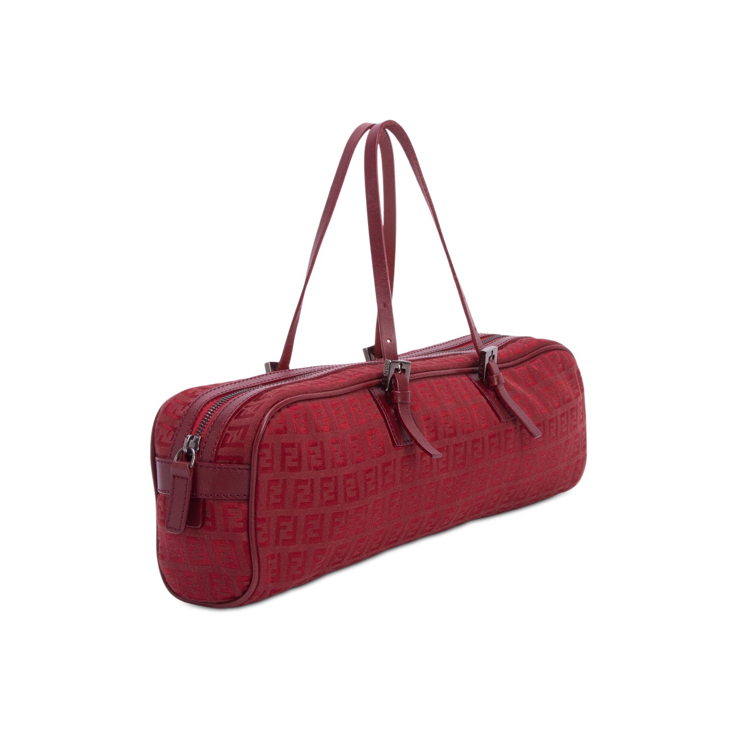 Fendi Red Zucchino Bowler Bag