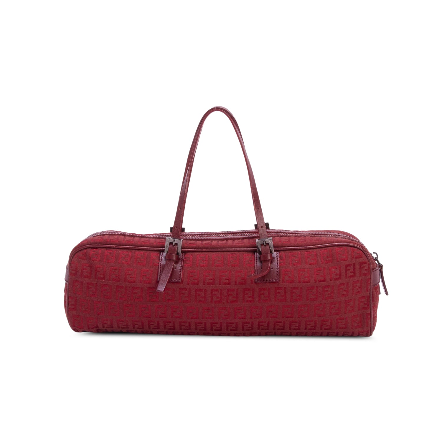 Fendi Red Zucchino Bowler Bag