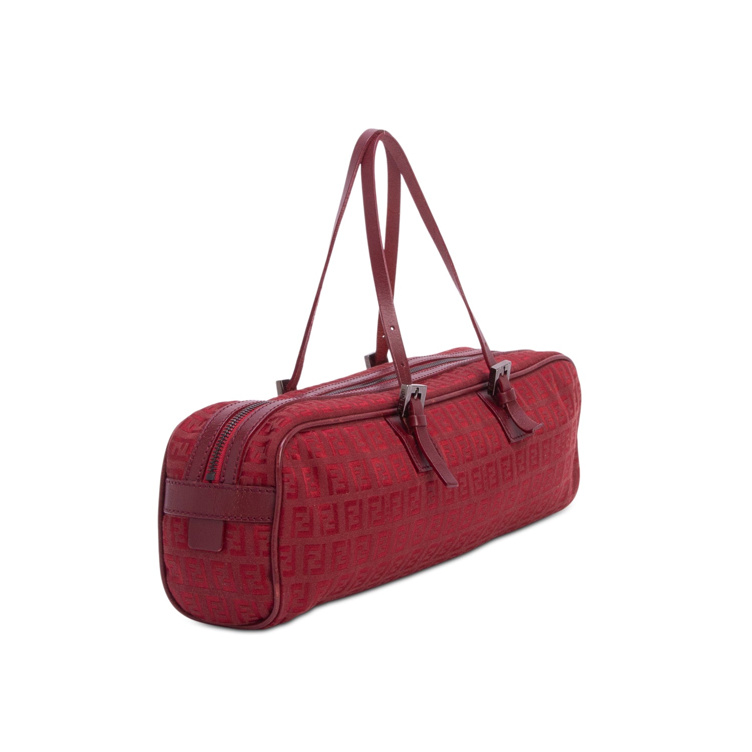 Fendi Red Zucchino Bowler Bag