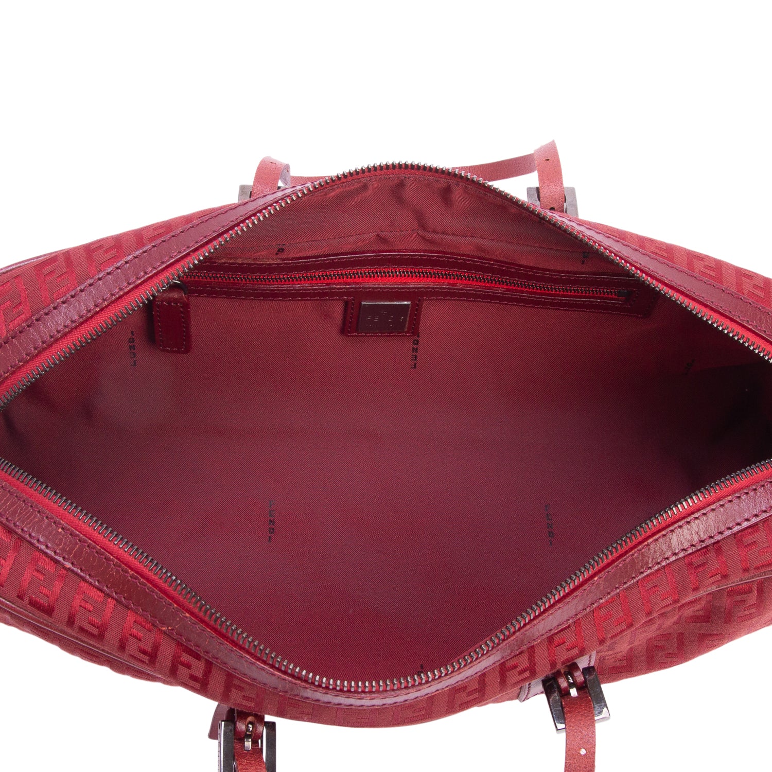 Fendi Red Zucchino Bowler Bag