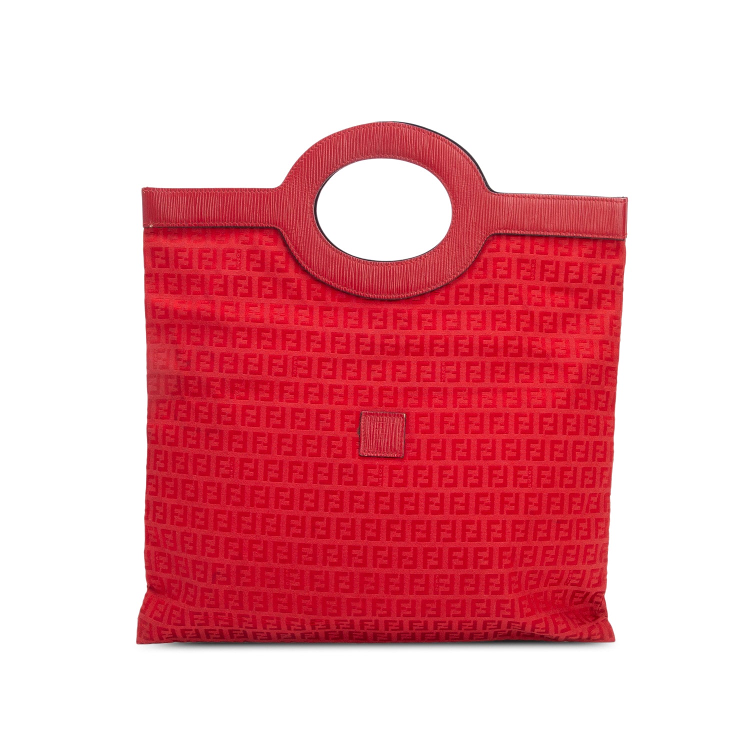 Fendi Vintage Red Zuchinno Runaway Shopping Tote