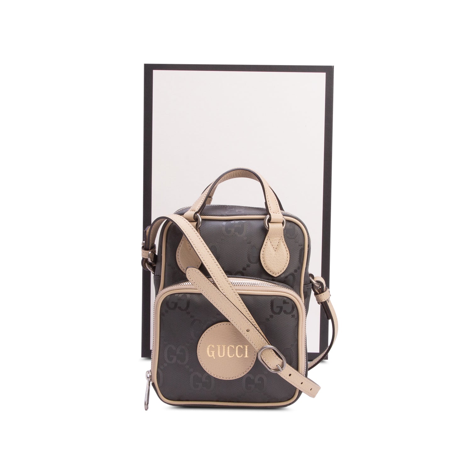 Gucci Grey Econyl Nylon Monogram Off The Grid Shoulder Bag w/ Box