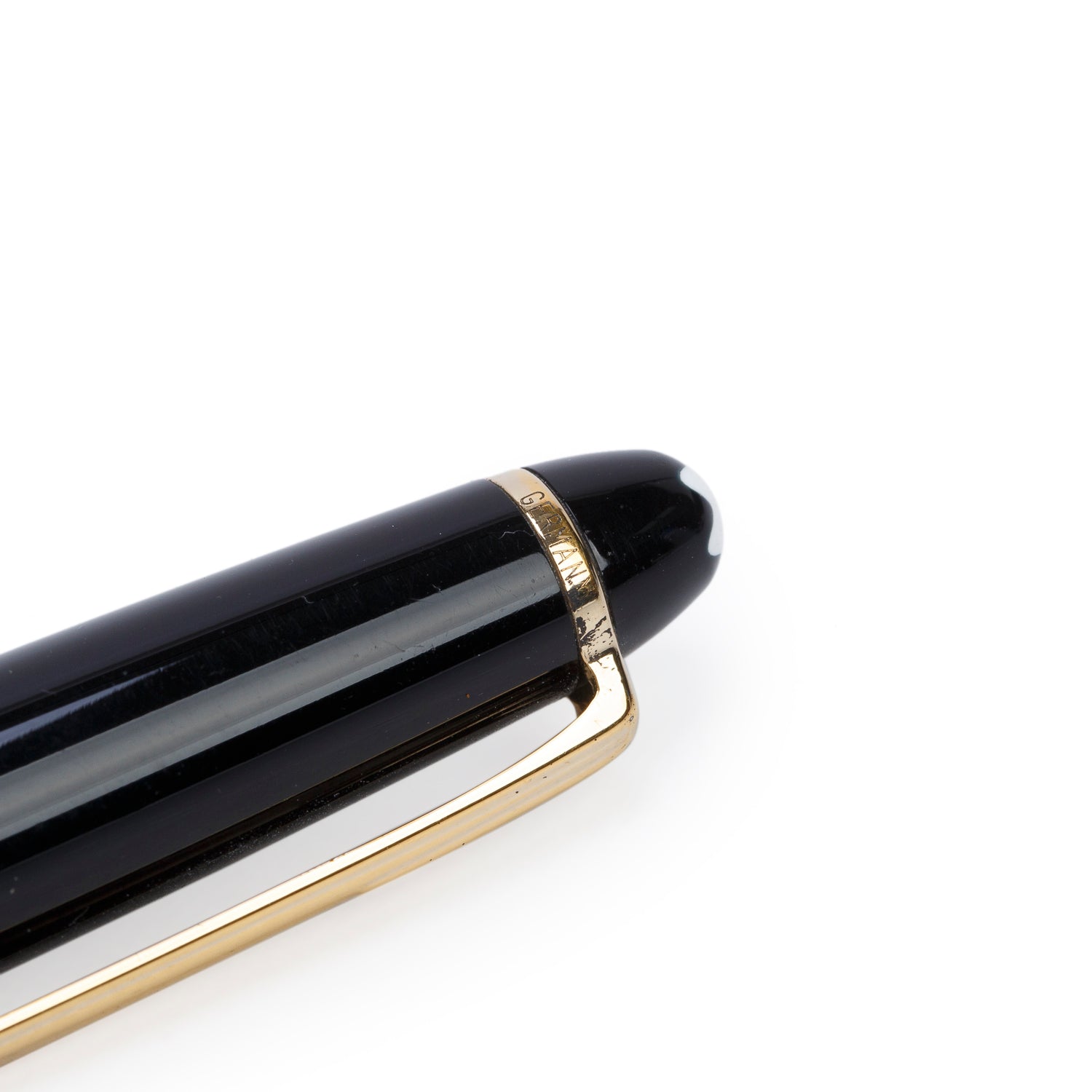 Montblanc Yellow Gold Coated Meisterstuck Classique Black Resin Ballpoint Pen