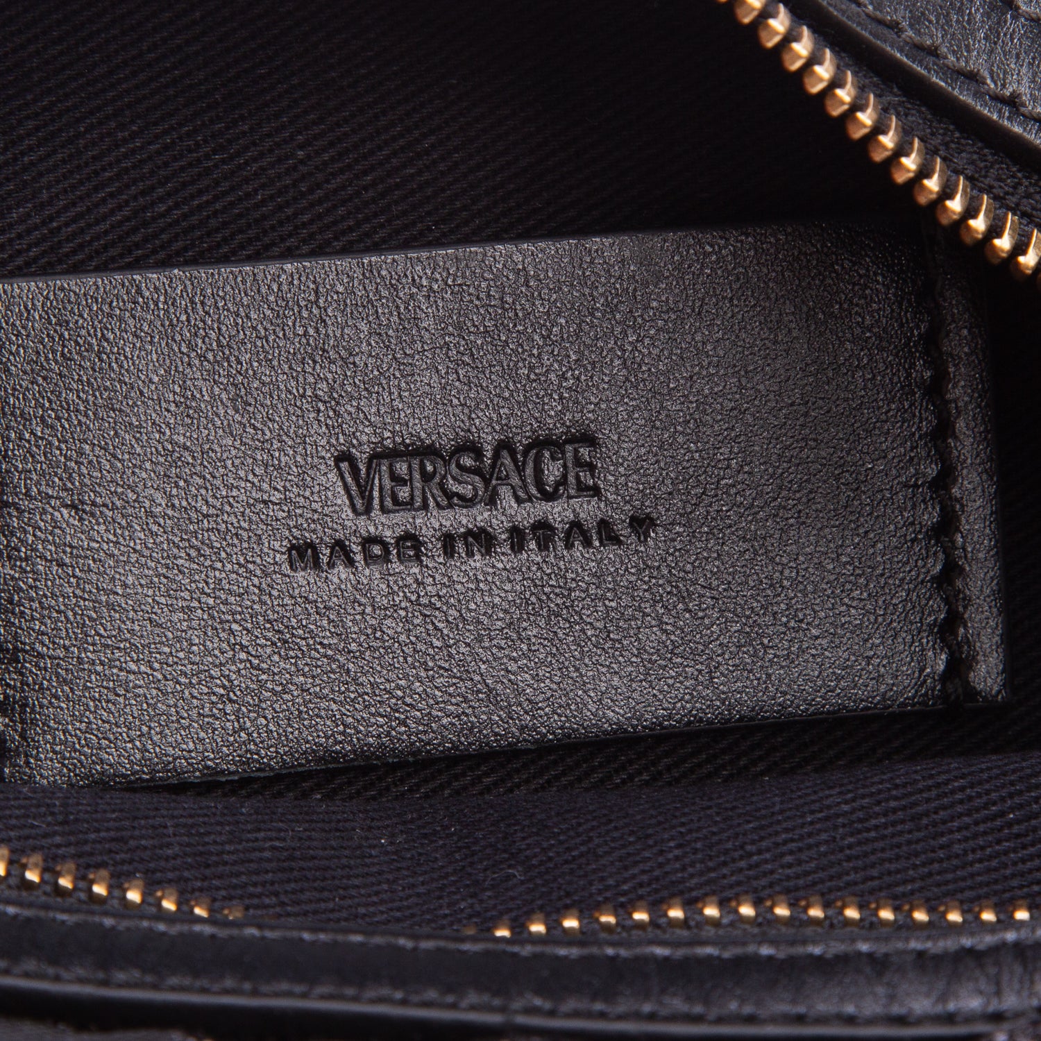 Versace Black Metallic Canvas La Greca Signature Mini Bag w/ Chainn