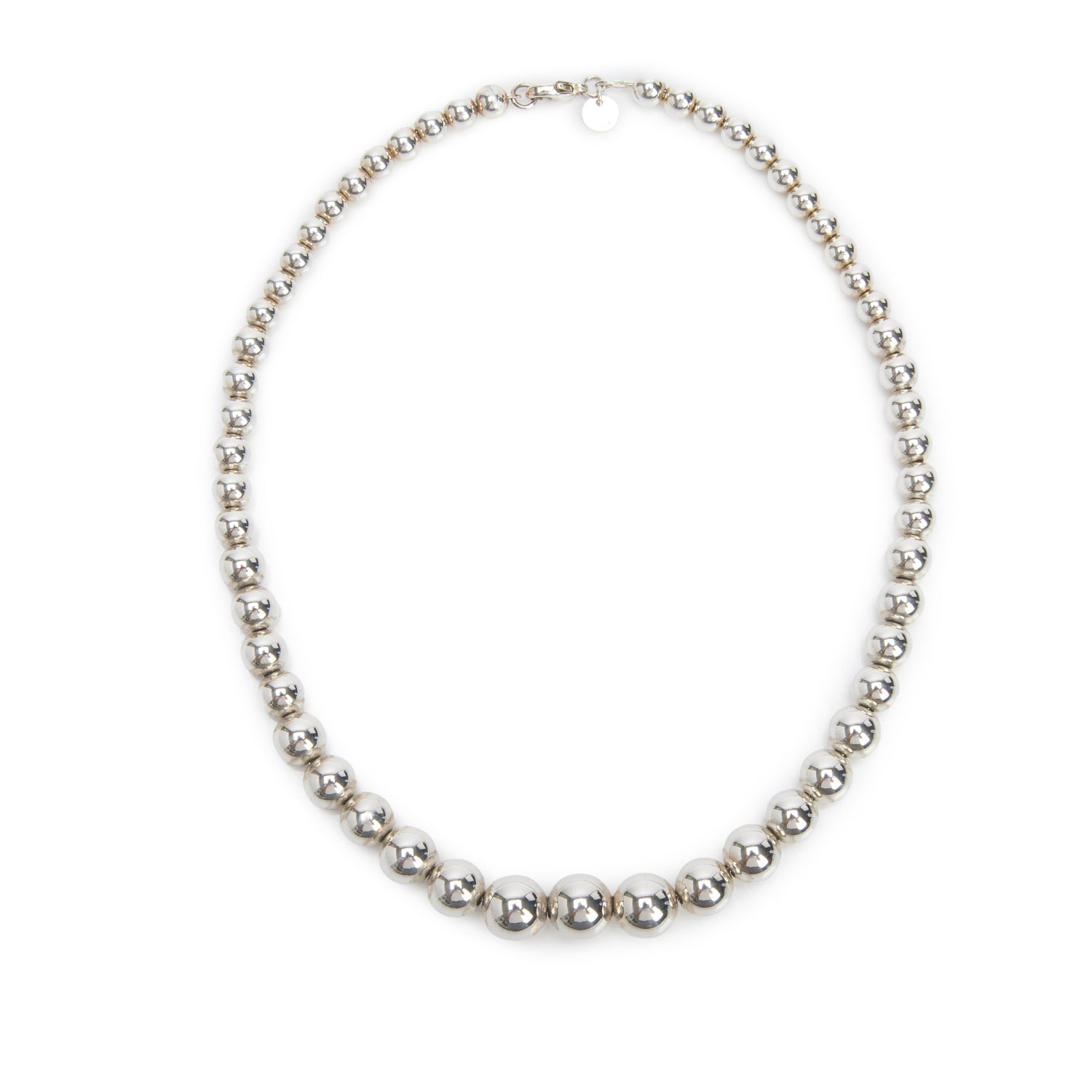 Tiffany & Co. Sterling Silver Graduated HardWear Ball Necklace