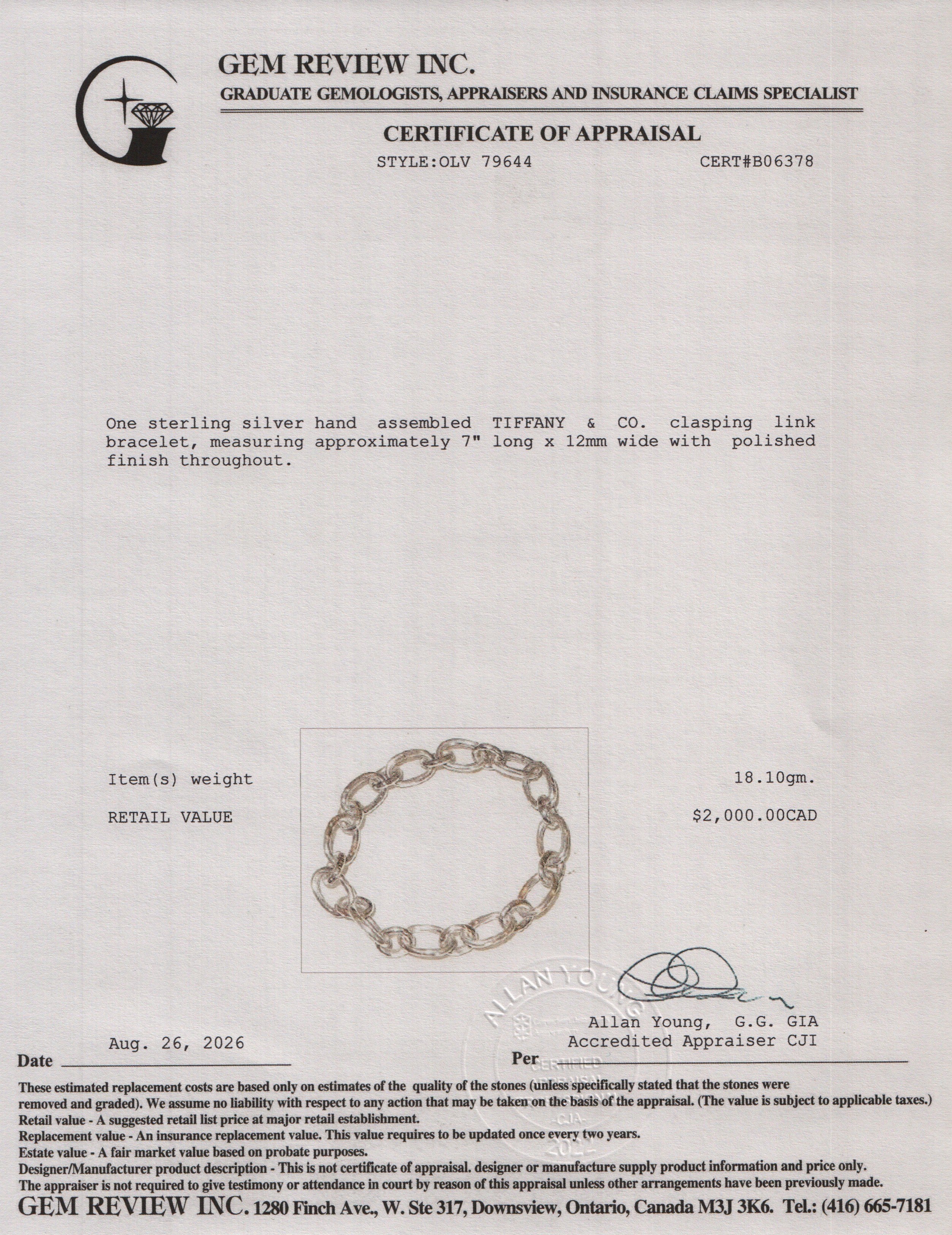 Tiffany & Co. Sterling Silver Clasping Link Bracelet