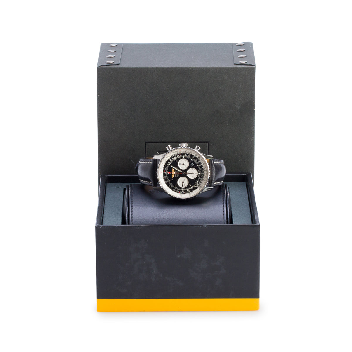 Breitling Stainless Steel Navitimer B01 46 MM Automatic Chronograph Watch Black Dial AB0127 w/ Box