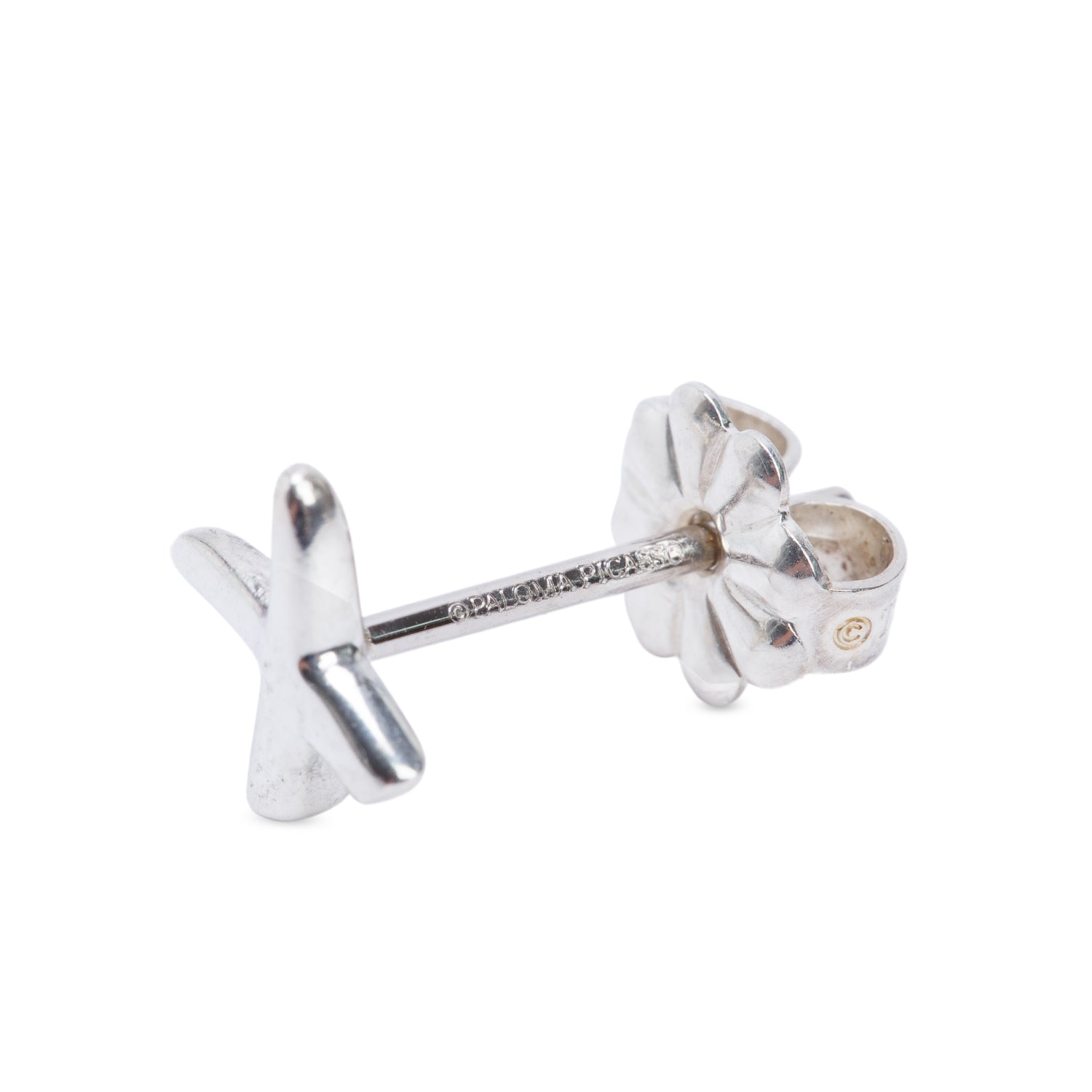 Tiffany & Co. Vintage Paloma Picasso Sterling Silver Graffiti 'X' Stud Earrings