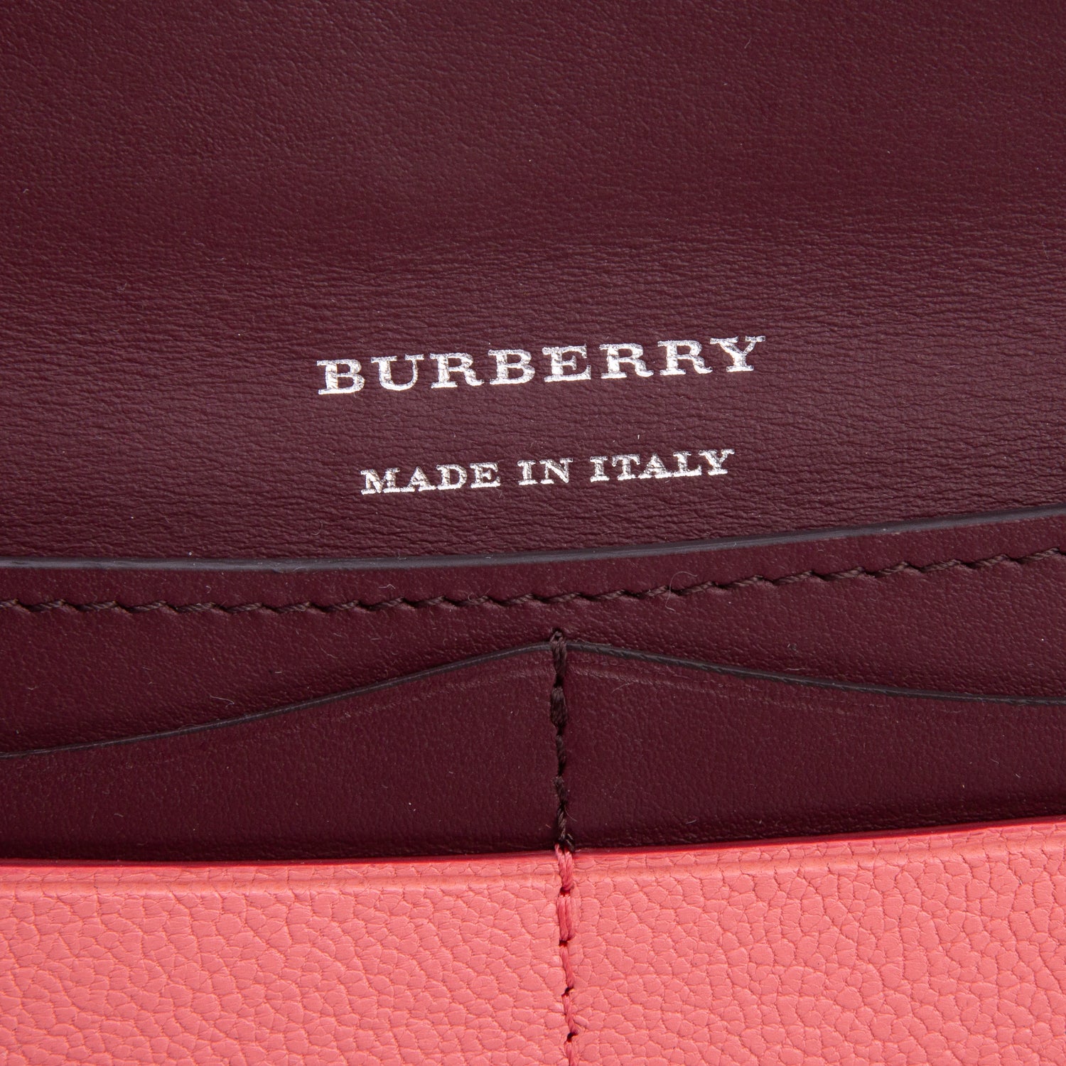 Burberry Pink Calfskin D-Ring Continental Wallet