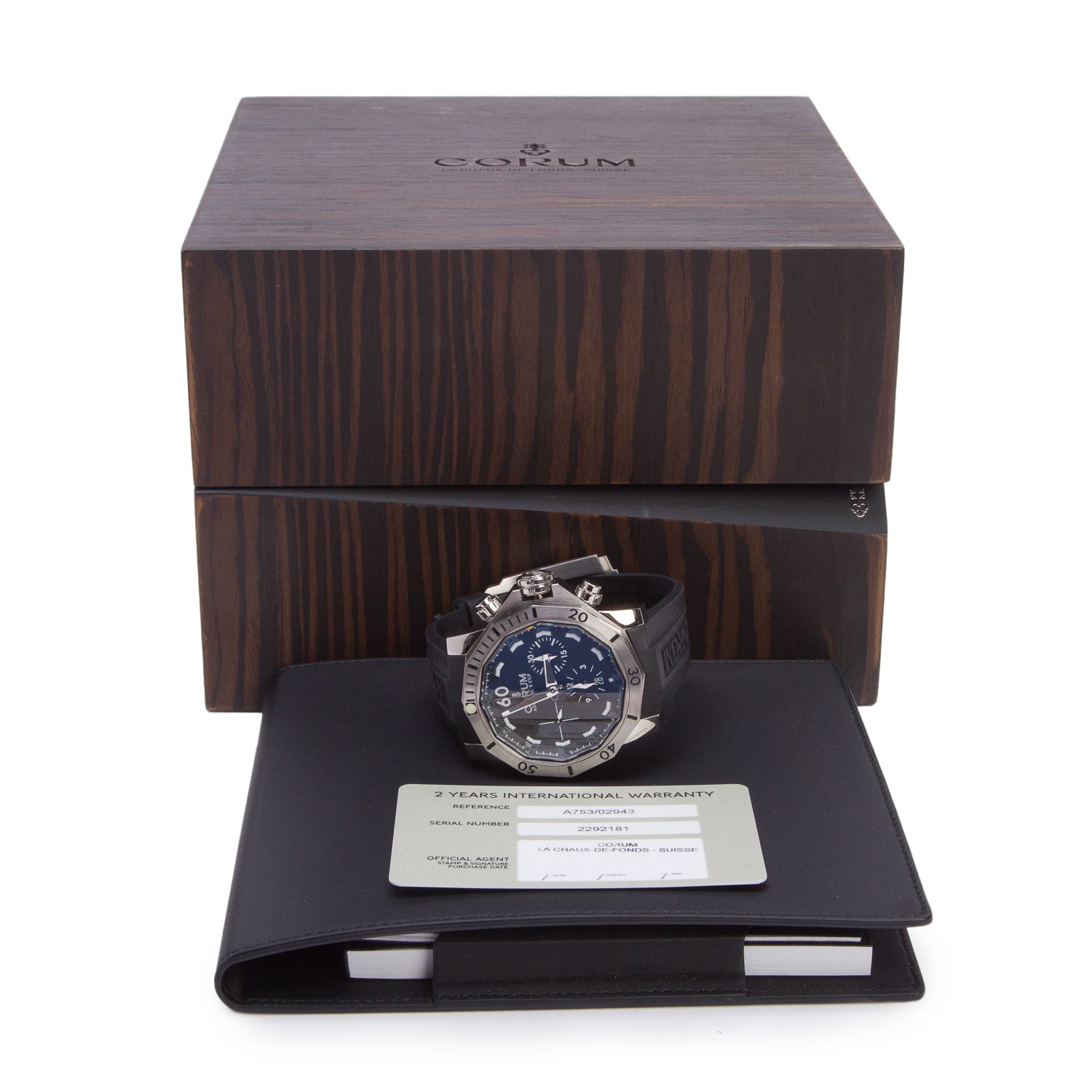 Corum Titanium Admiral's Cup Seafender 46 MM Automatic Chronograph Watch Black Dial w/ Box & Papers