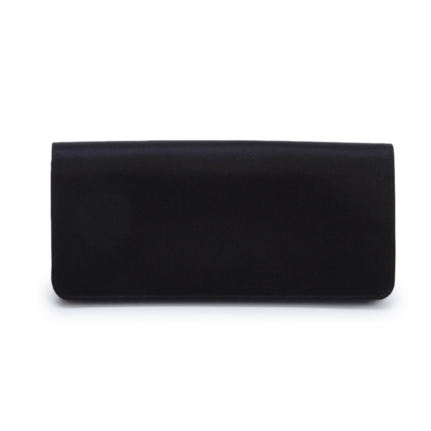 Chanel Black Satin Bow Clutch w/ Authenticity Card