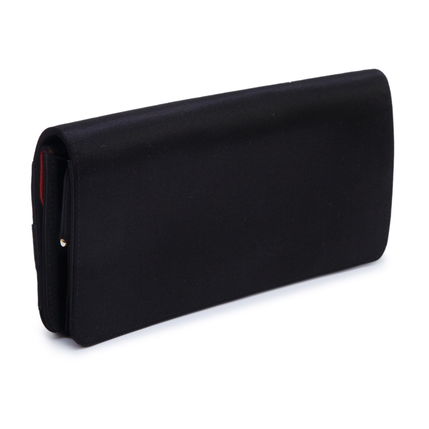Chanel Black Satin Bow Clutch w/ Authenticity Card