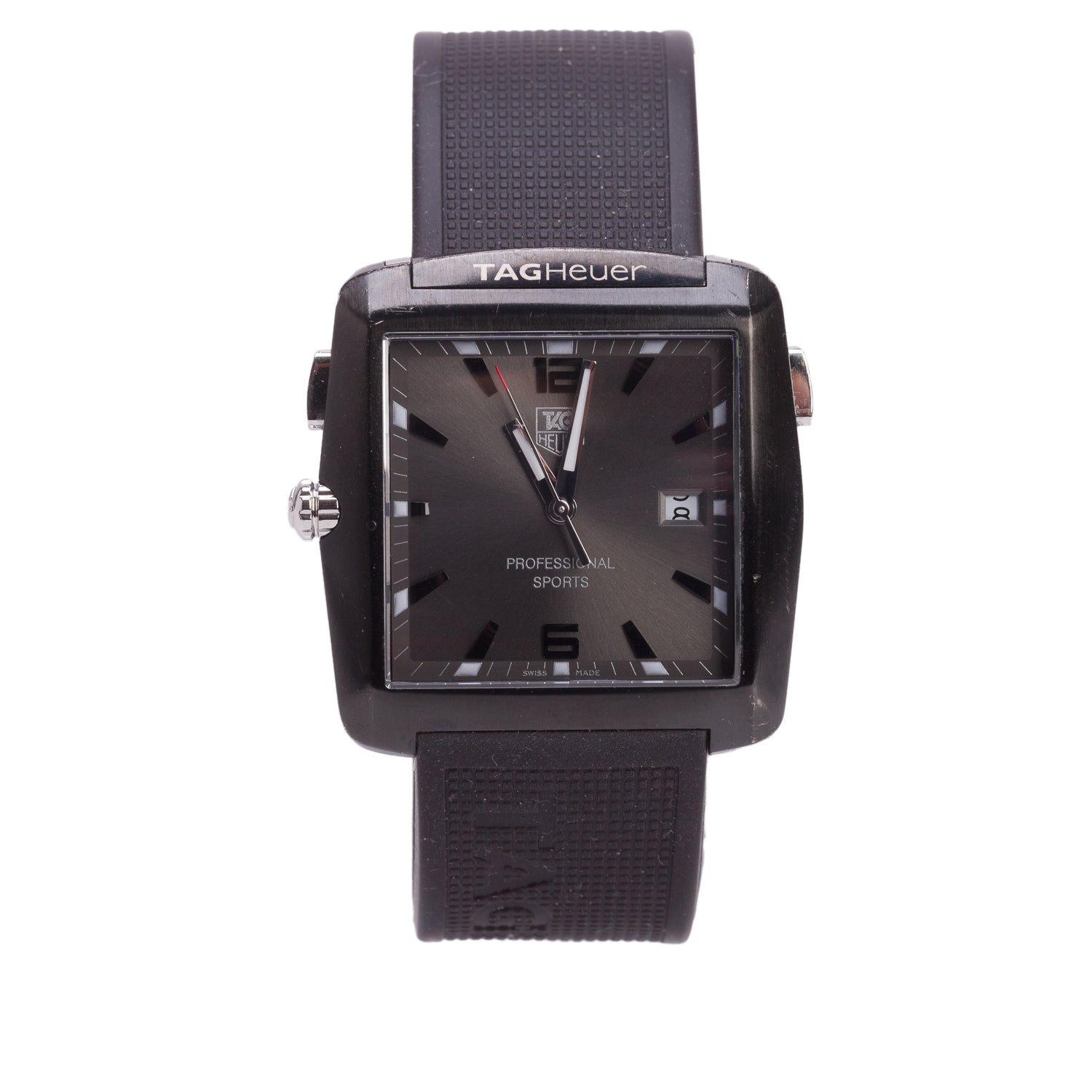 Tag Heuer Titanium & Stainless Steel Professional Golf Sport Quartz Watch Black Dial WAE1113