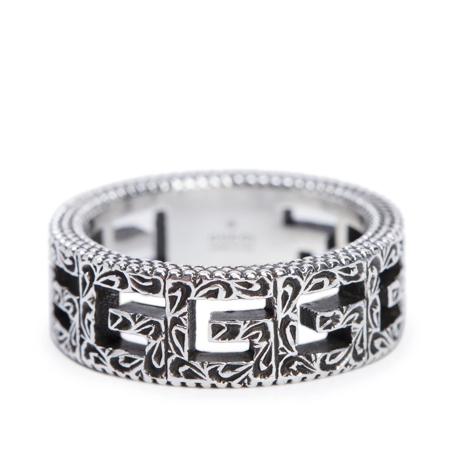 Gucci Sterling Silver G Cube Band Ring, Size 10 5