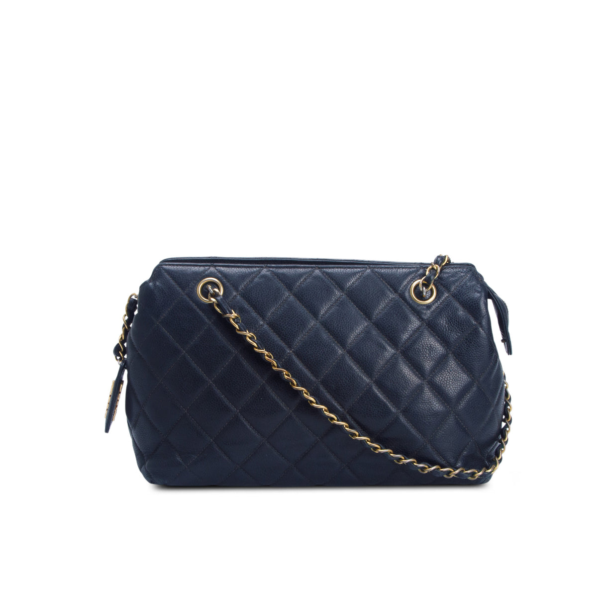 Chanel Black Caviar Quilted Shopping Tote