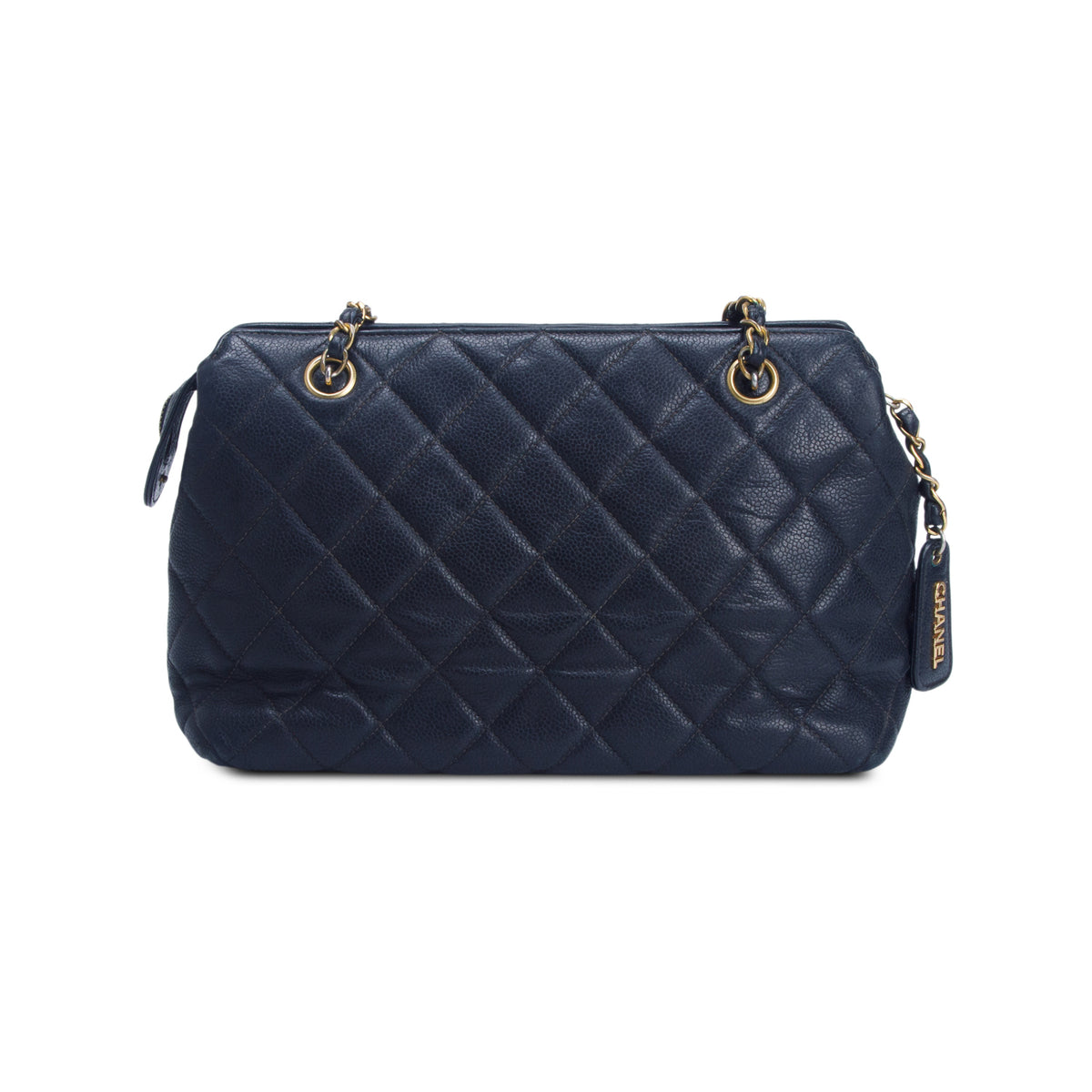 Chanel Black Caviar Quilted Shopping Tote