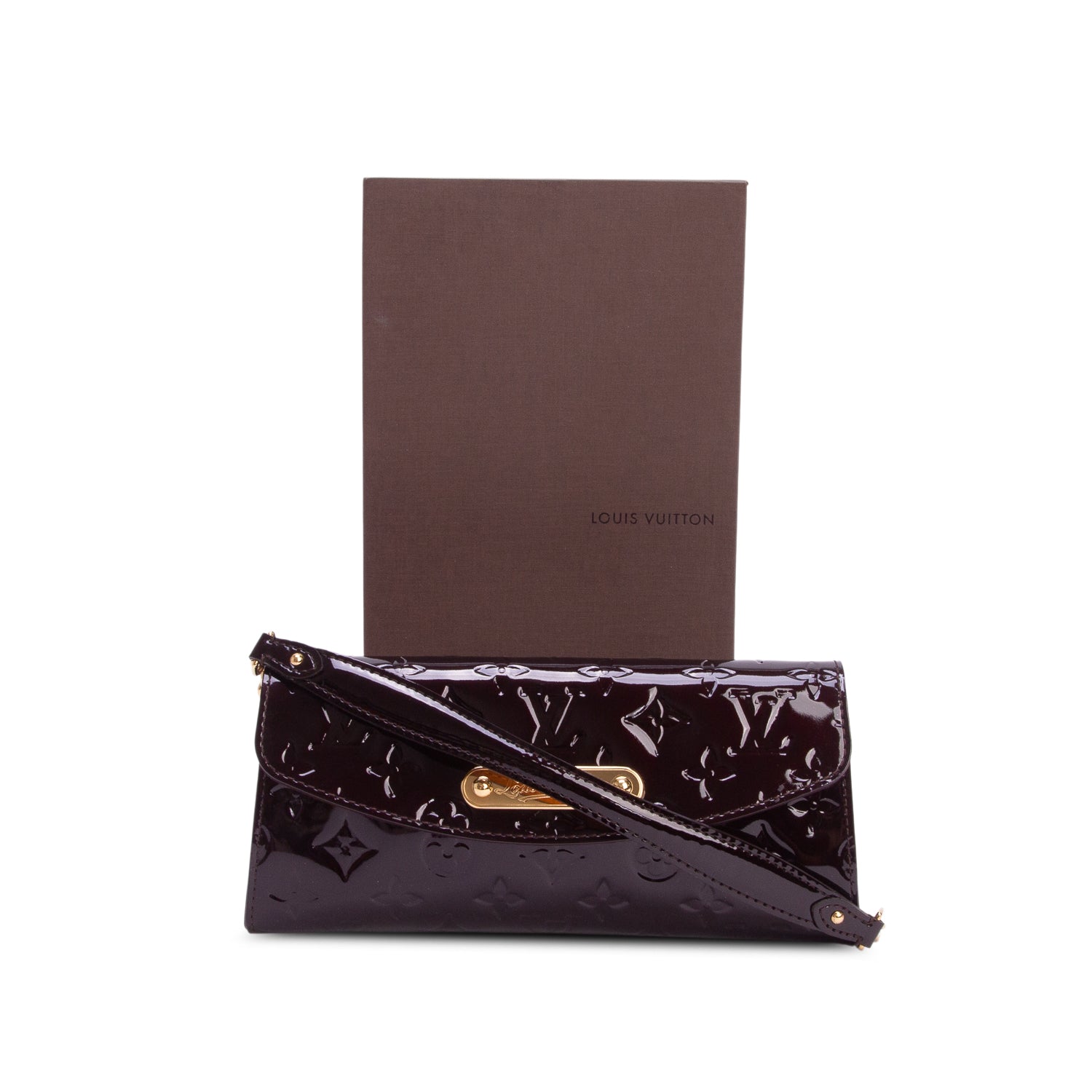 Louis Vuitton Amarante Vernis Sunset Boulevard Clutch w/ Box