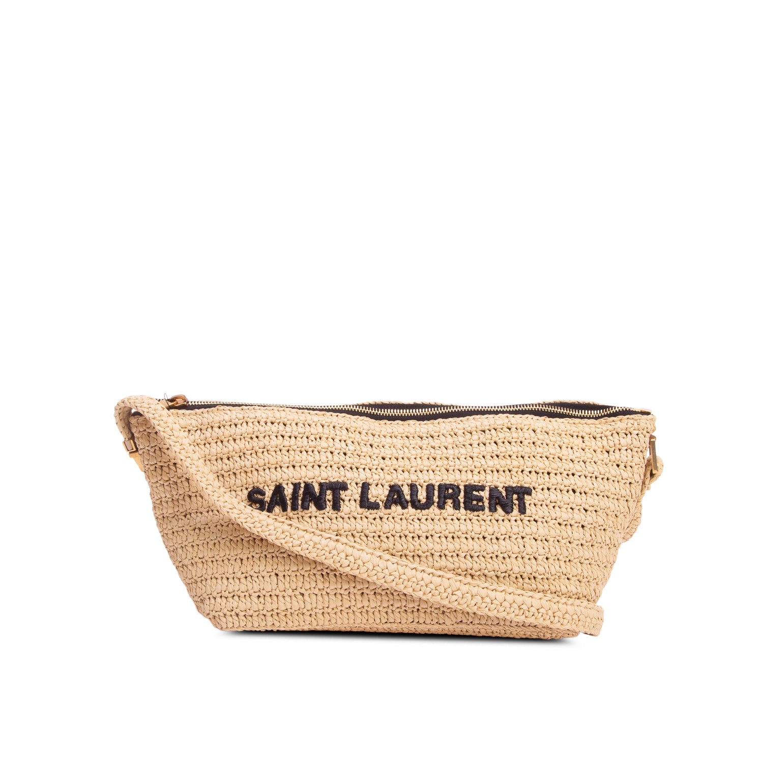 Saint Laurent 2022 Raffia Crossbody Shoulder Bag w/ Box
